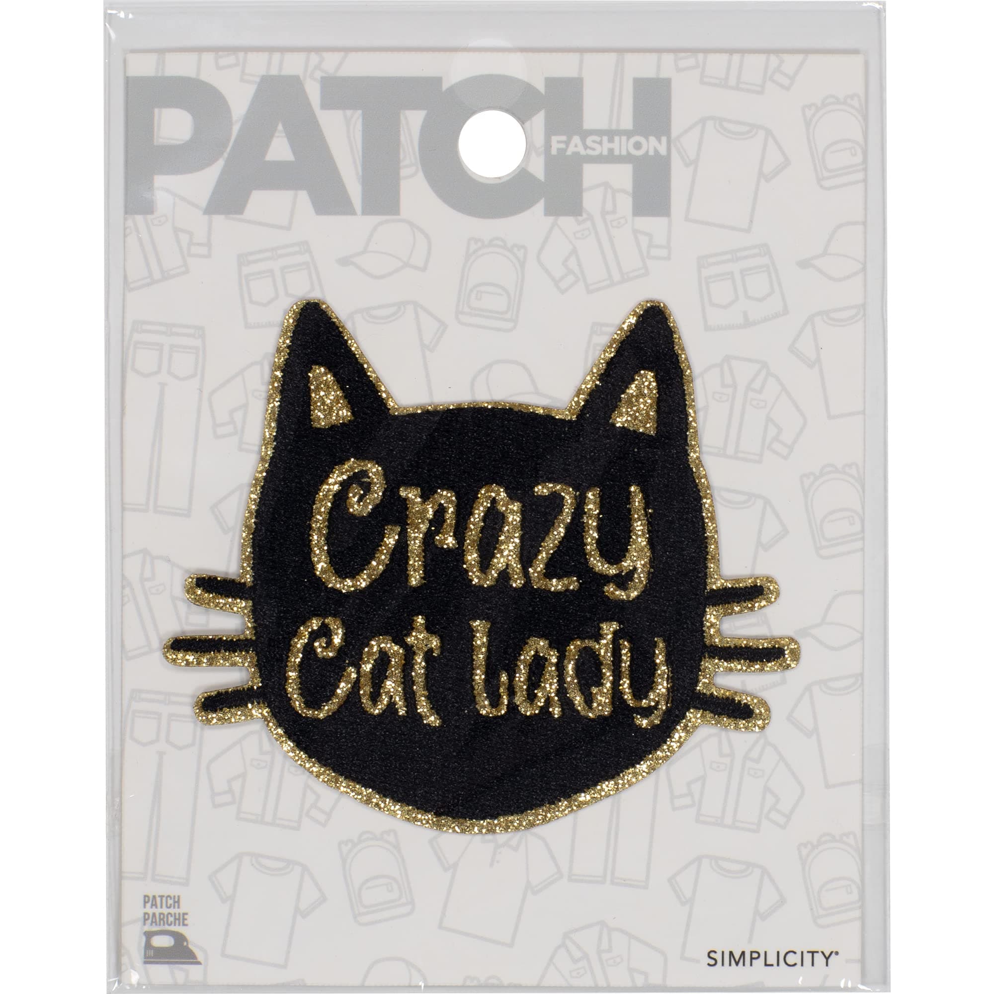 SimplicityCrazy Cat Lady Iron On Applique Patch for Clothes, Backpacks, and Accessories, 3.25" W x 2.7" L, Multicolor
