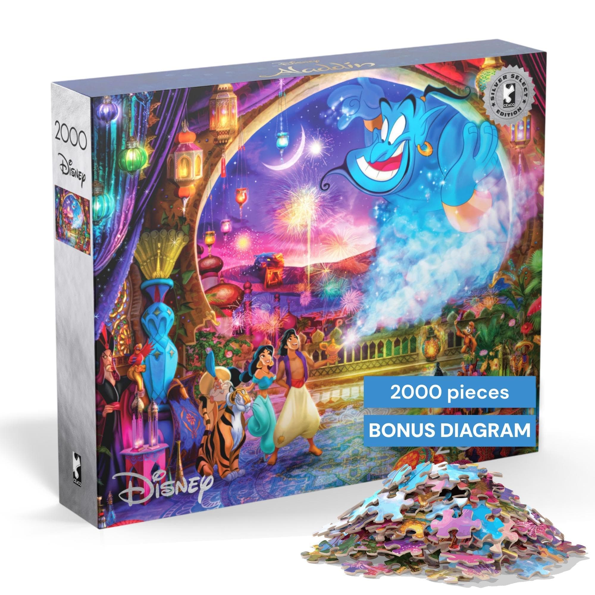 Buffalo Games Ceaco - Silver Select - Disney - Classic Collage - 2000 Piece Jigsaw Puzzle for Adults Challenging Puzzle Perfect for Nights - Finished Size 26.75 x 19.75