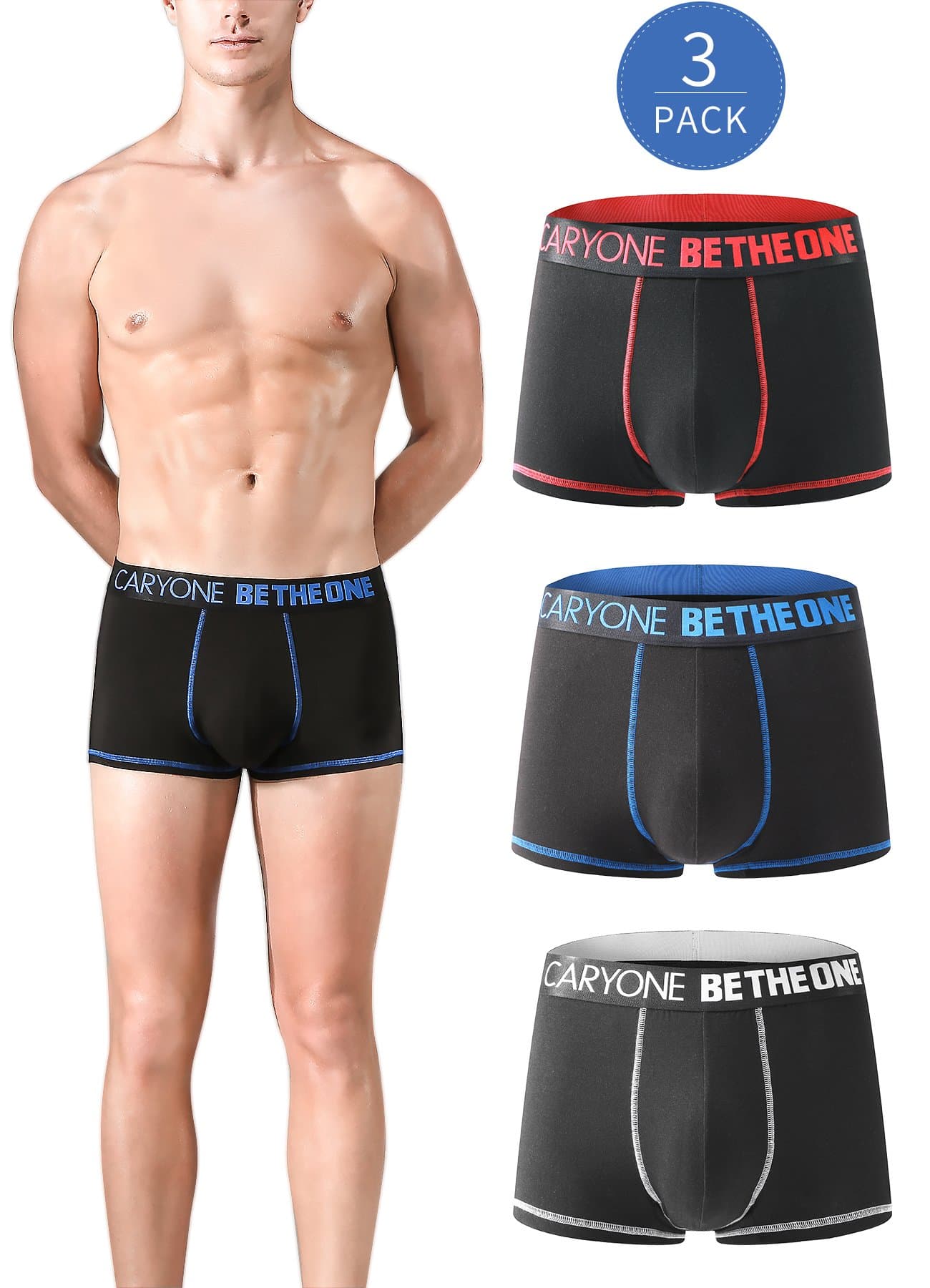 Men's Micro Modal Quick Dry Ultra Soft Second Skin Boxer, U Pouch Active Performance Underwear Boxer Trunks (3-Pack)