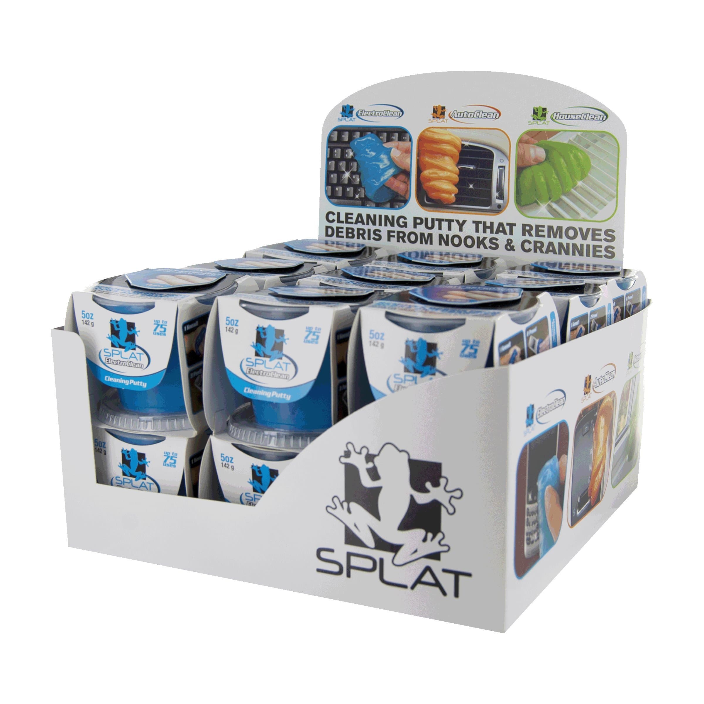 Vdera SPLAT-EC-5C-IC Splat Blue Electro Clean Reusable Putty - 5 oz., (Pack of 18)