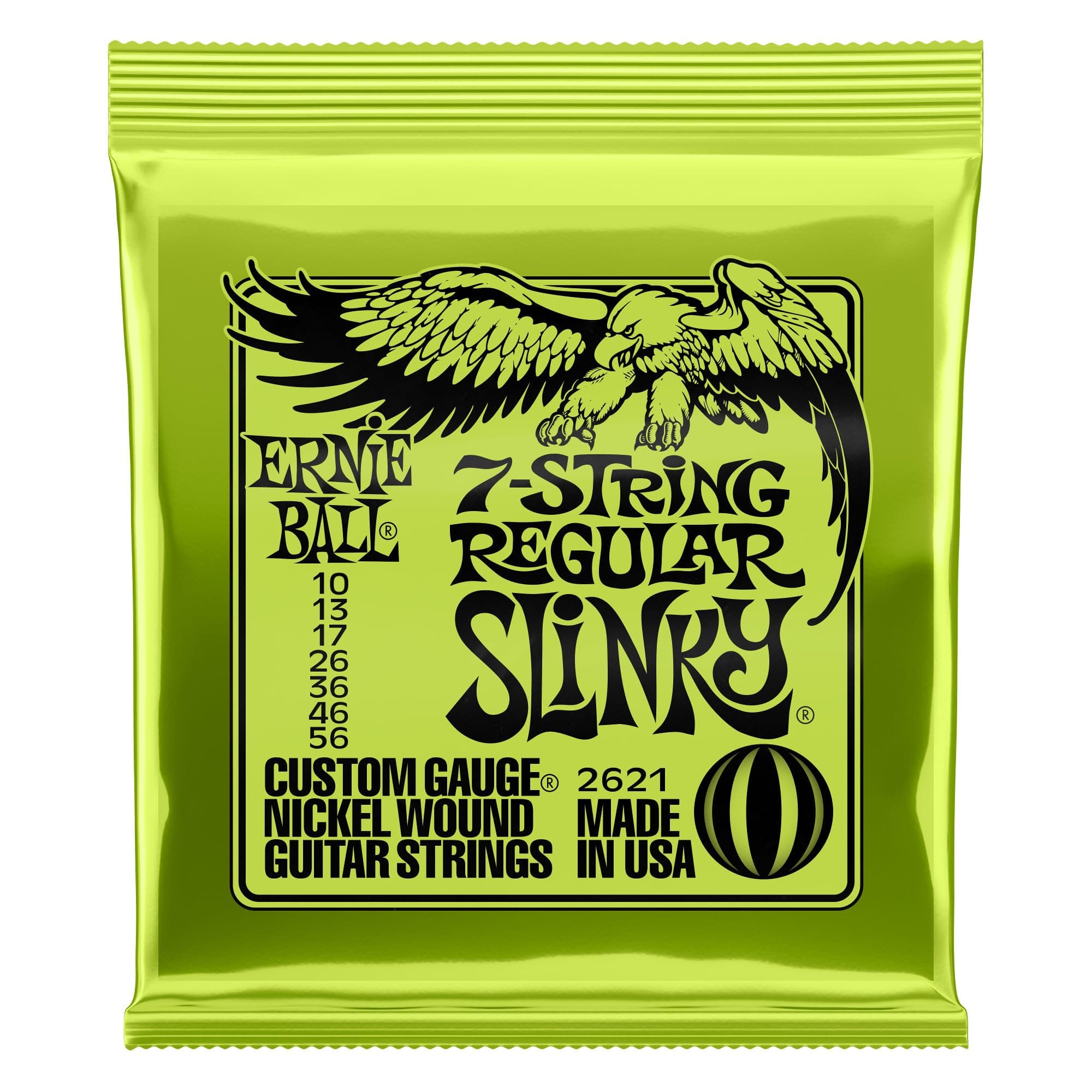 Ernie Ball 7-String Regular Slinky Nickel Wound Set, 010 - .056