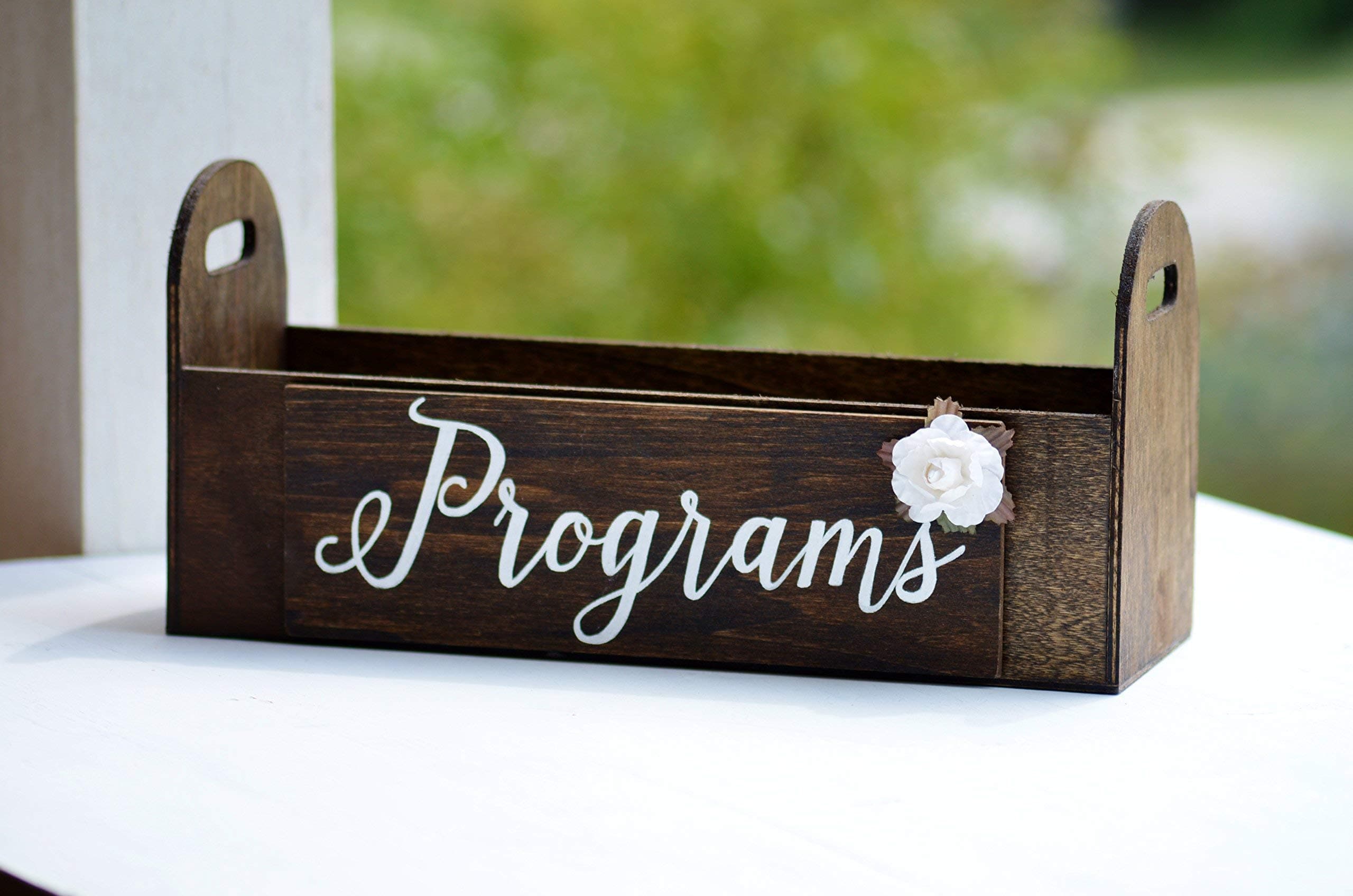 Rustic Wedding Programs Box Wood Card Holder Graduation Party Decor Bridal Baby Shower Decorations