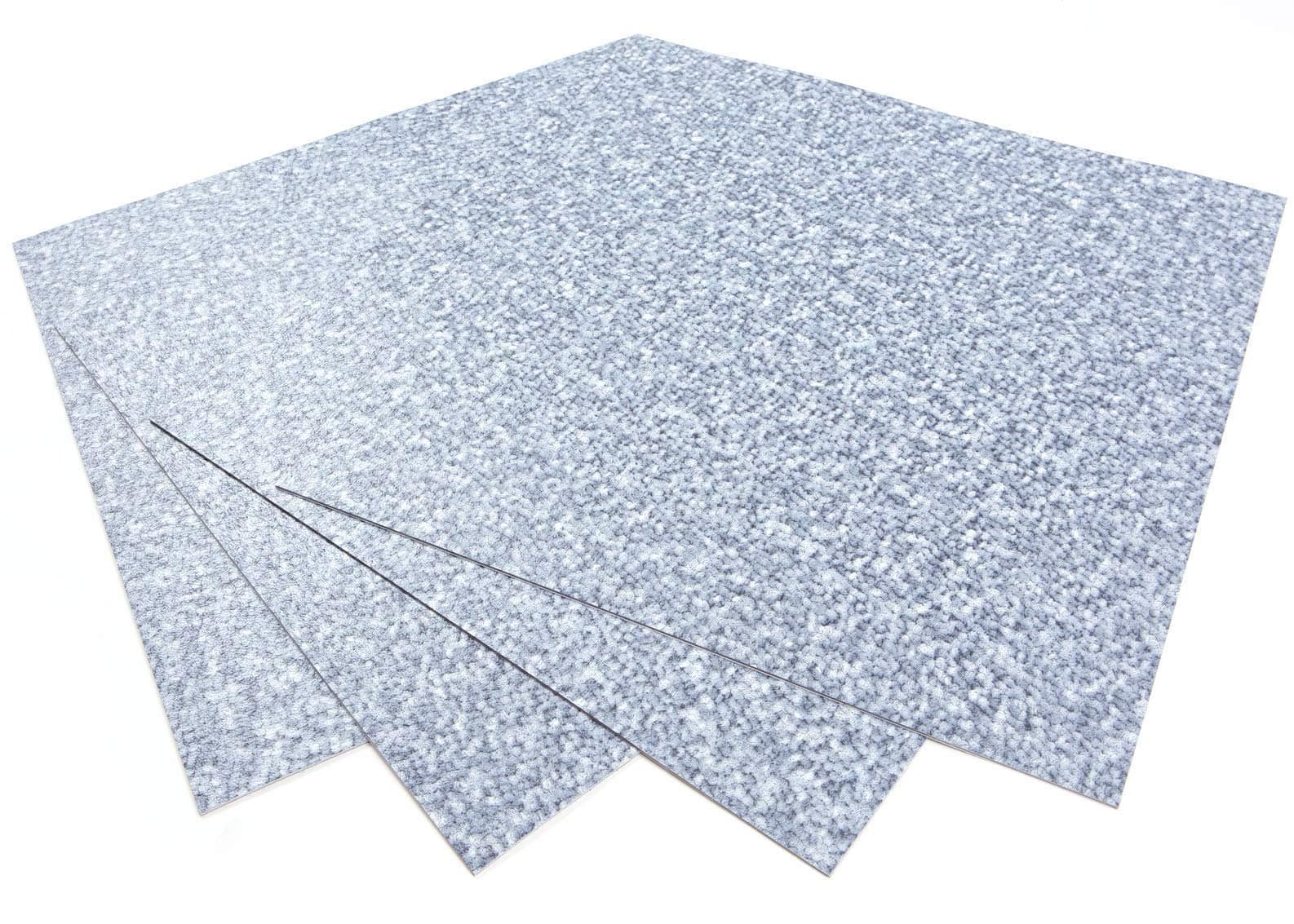 ROSEROSA Peel and Stick Engineered PVC Tiles Carpet Pattern Durable Vinyl Flooring (ECK-101 : Square 4 Tiles)