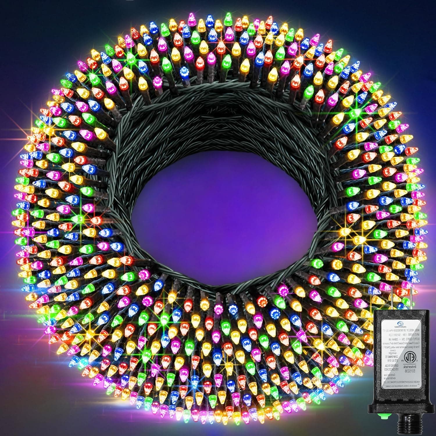 340 LED 90FT Christmas String Lights Outdoor, 12 Pro Modes and Timer Memory & Brightness, Plug in Waterproof Dark Green Wire Twinkle Light for for Xmas Yard Tree Wedding Party Decor (Multicolor)