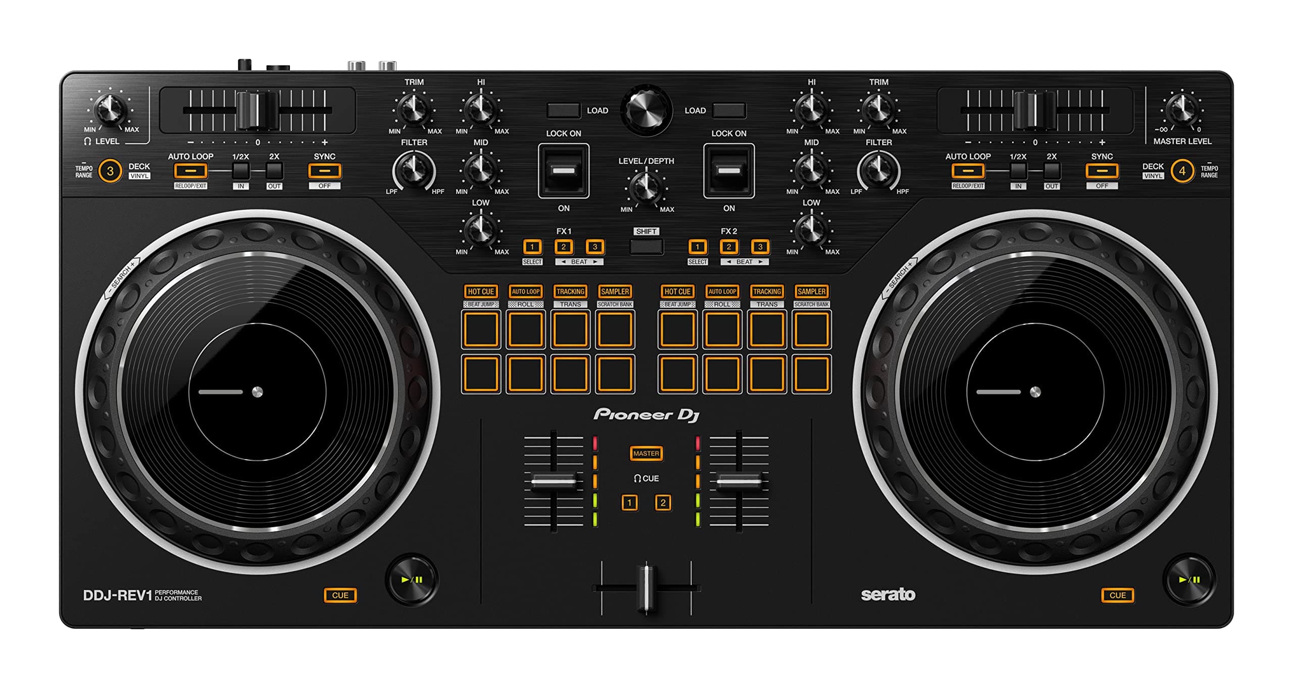 Pioneer DJ DDJ-REV1 2-deck Serato DJ Controller, Black