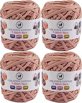 NESTNHAVEN Creative Cotton T-Shirt Yarn Carpet, Knitting Yarn for Hand Knitting DIY Bags, Baskets, Blanket, Cushion Crocheting Projects 200 GMS (Pinkish Brown) | (400 Gm)