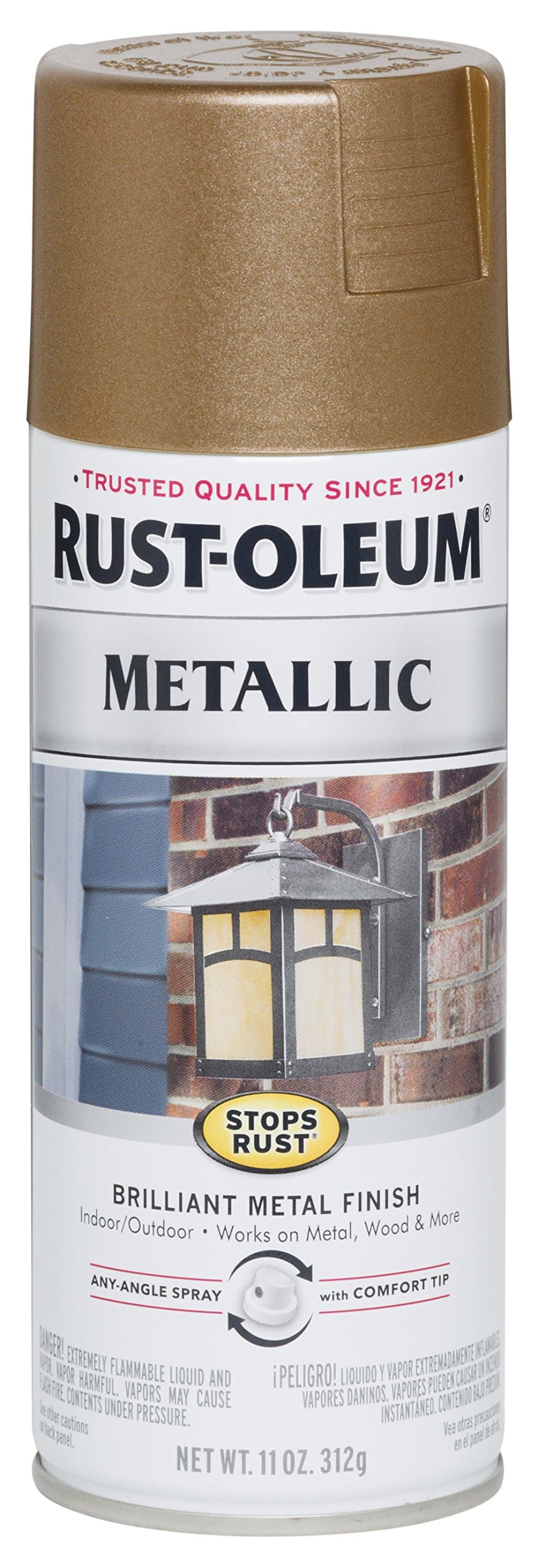 Rust-Oleum 7274830-2PK Stops Rust Metallic Spray Paint, 2 Pack, Antique Brass, 2 Pack