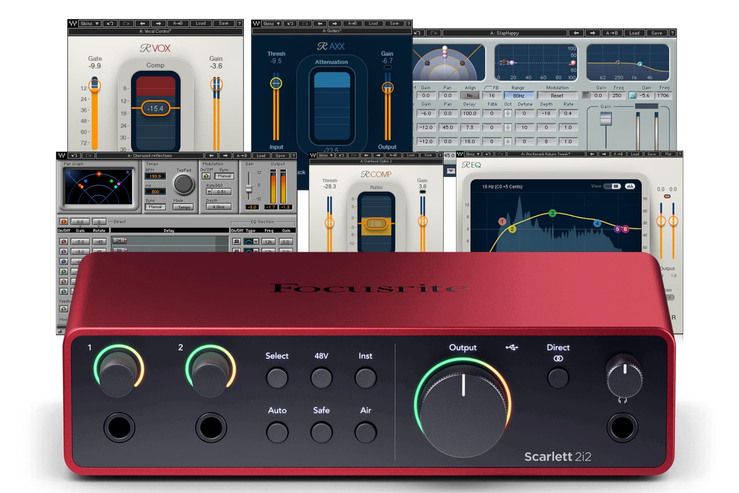 Focusrite Scarlett 2i2 (4th Gen) USB Audio Interface and Waves Musicians 2 Bundle