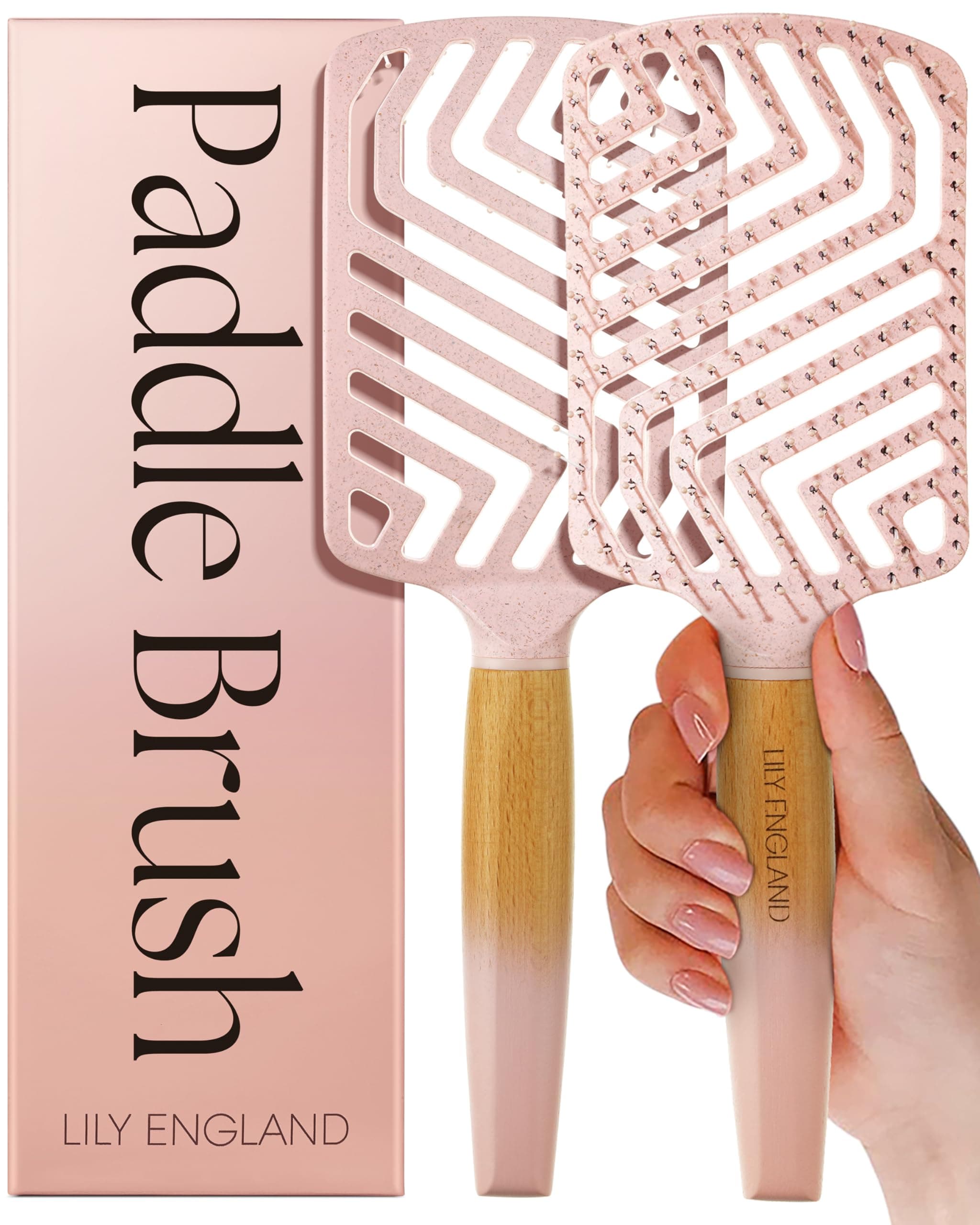 Pinky Peach Flexible Paddle Brush