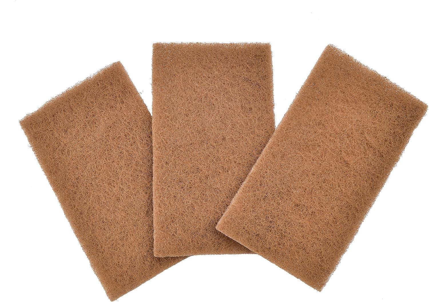 Full Circle Walnut Shell Non-Scratch, Brown, Scouring Pads, Set Of 3, Fc13213
