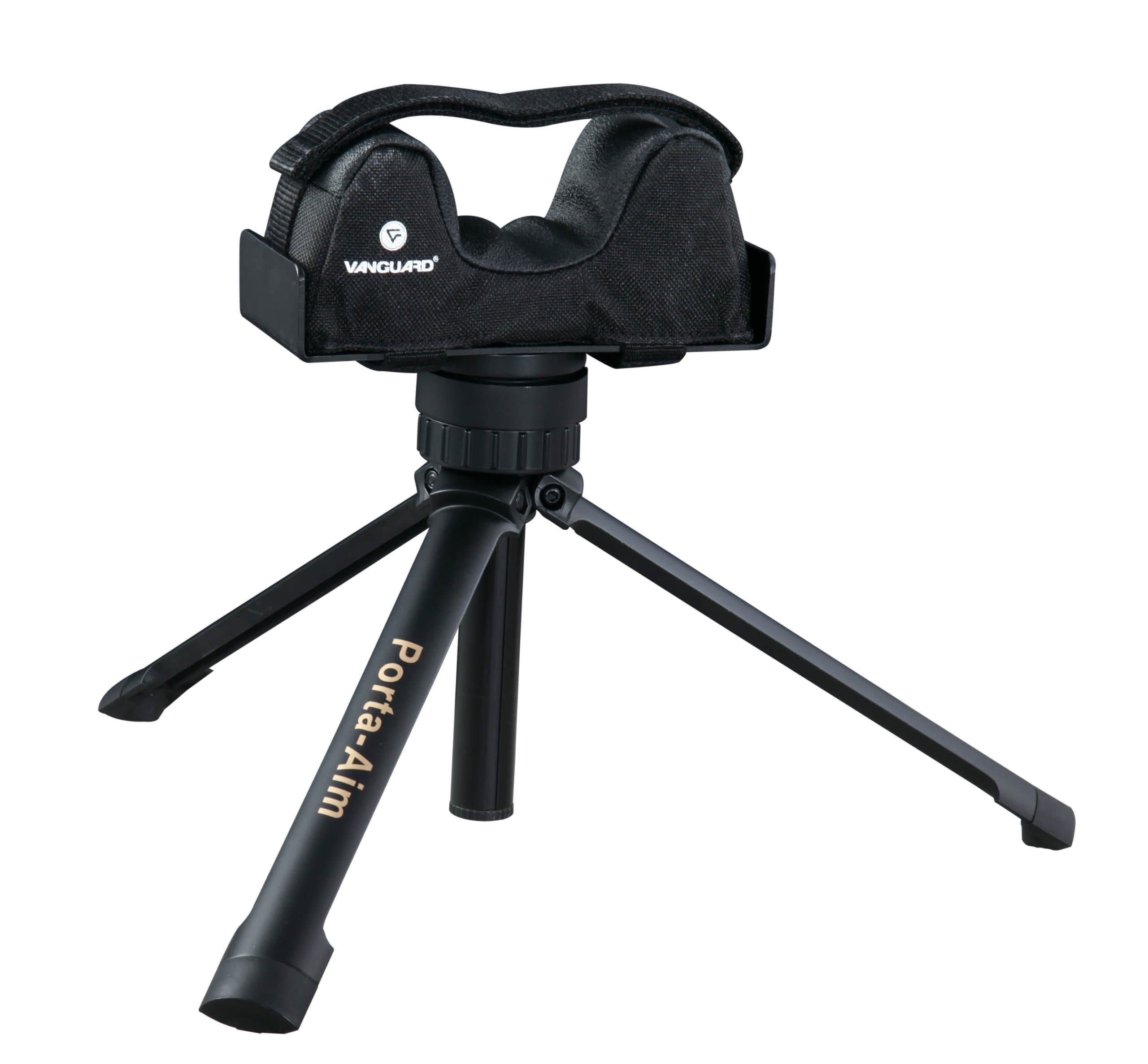 Porta Aim Gun Rest. Compact and Portable Bench Rest. Quick Height Adjustment. Anti-Vibration Bag Rotates 360 Degrees , Black