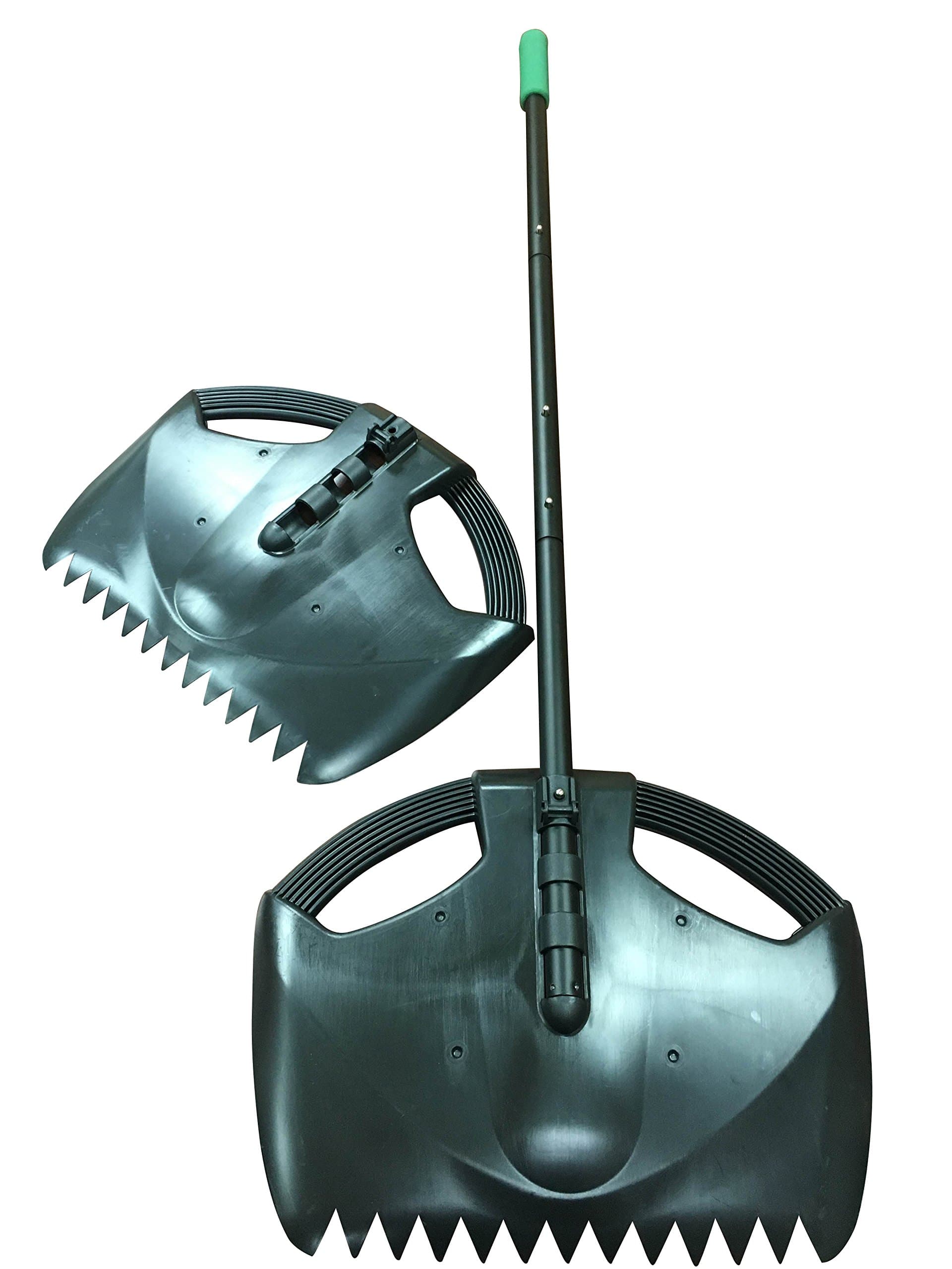 Kasian House Rake and Leaf Scoops Multi-Use Lawn Tool | Raking, Leaf Scooping, Shoveling, and Weeding | (Green/Black)