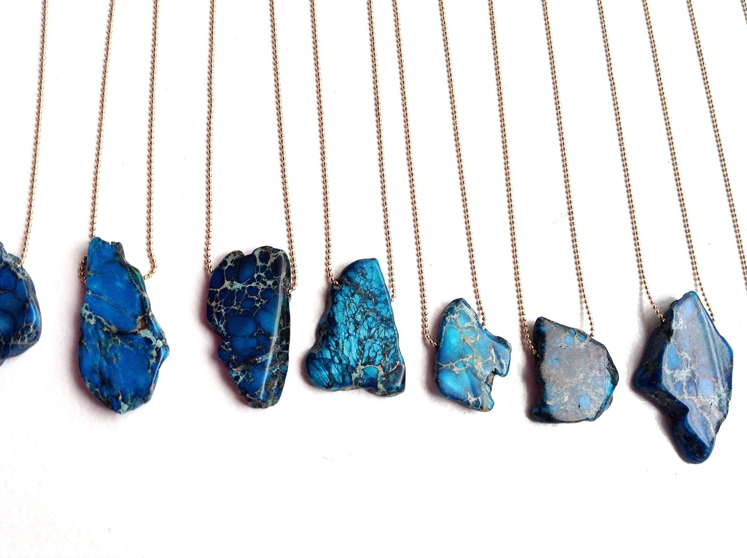 Ocean Blue Jasper Pendant Necklace