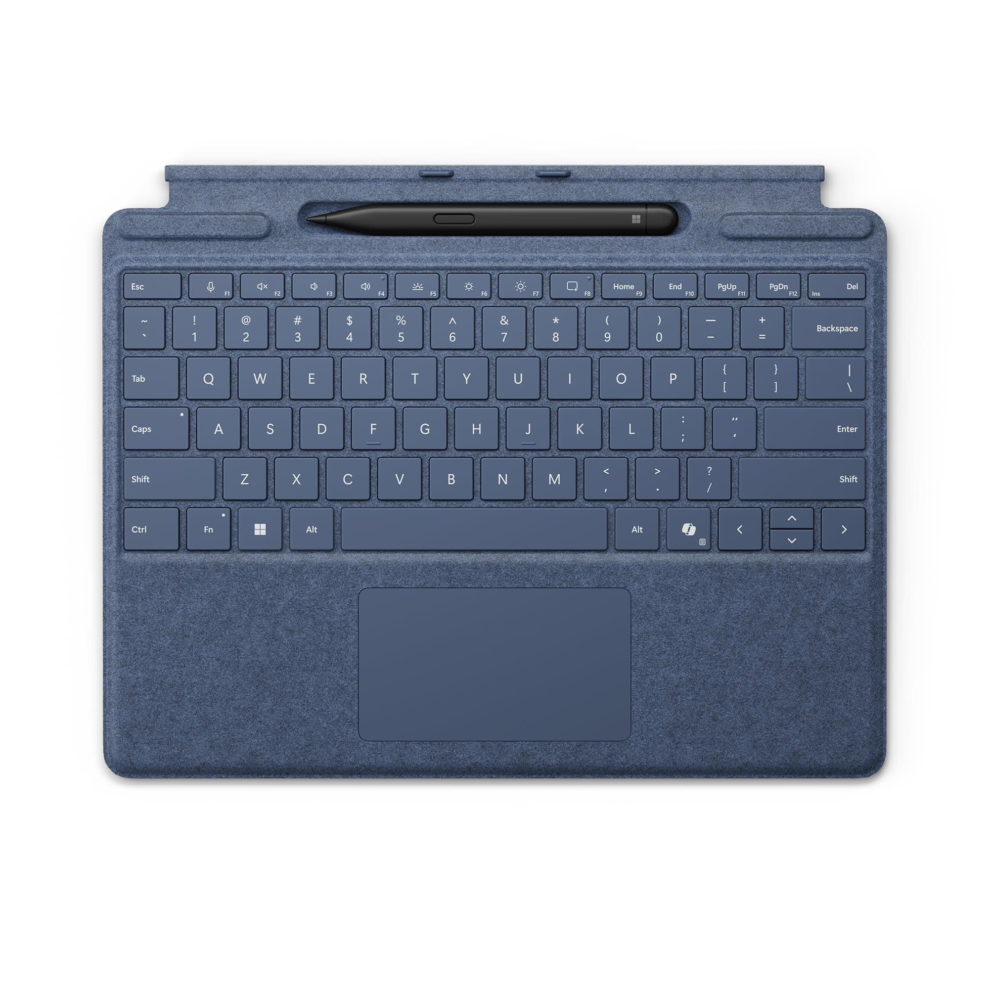 Surface Pro Keyboard for Surface Pro 9 and 8 with Pen Storage, Alcantara Material, Sapphire