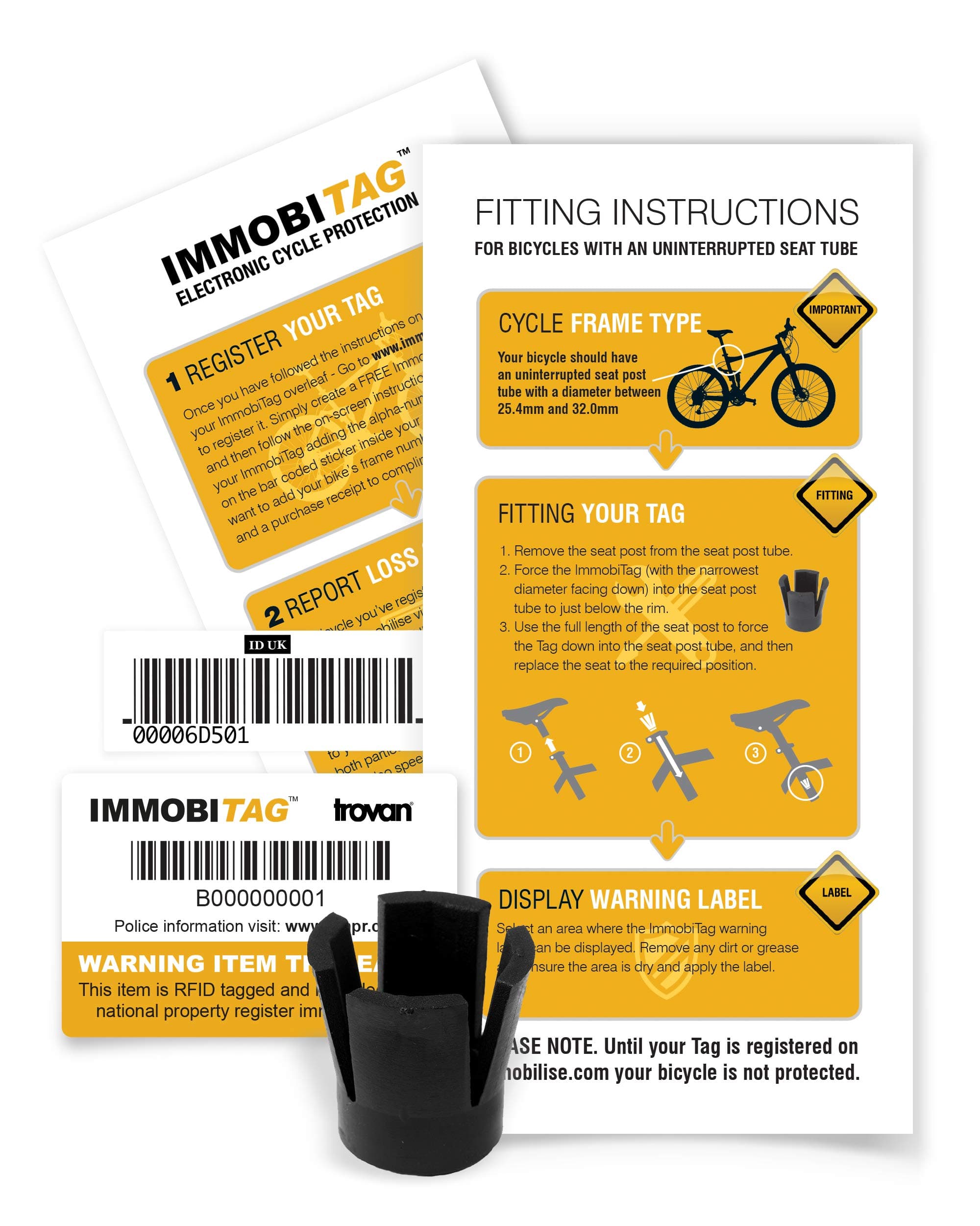 ImmobiTag RFID Bike Tag (Solid Frame)