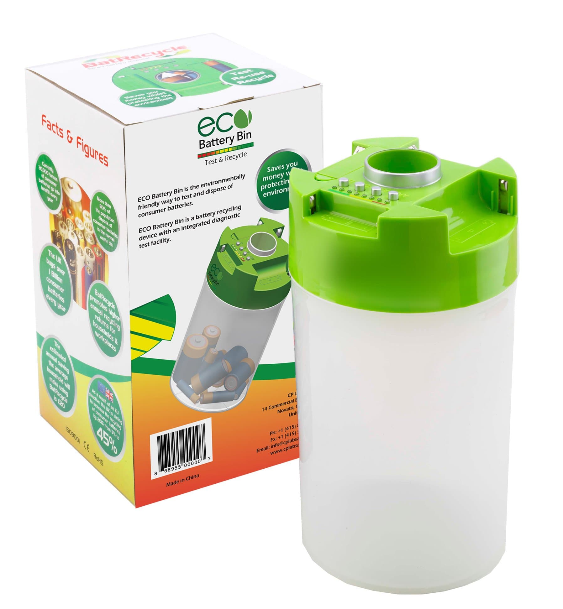 Test, Store & Recycle AA, AAA, C, D Batteries