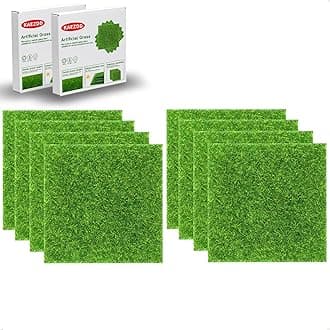 8 Packs 6 X 6 Inch Fake Grass Decor for Crafts, Artificial Grass for Miniature Ornament Projects, Model Turf Grass for DIY Fairy Garden Accessories and Decor Kit