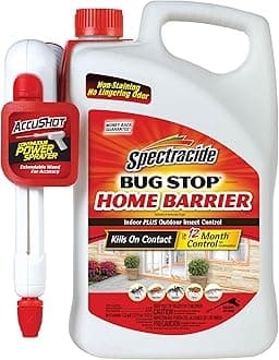 Spectracide Bug Stop Home Barrier, Kills Ants, Roaches and Spiders On Contact, Indoor and Outdoor Insect Control, 1.33 Gallon (RTU Accushot Spray), Plain