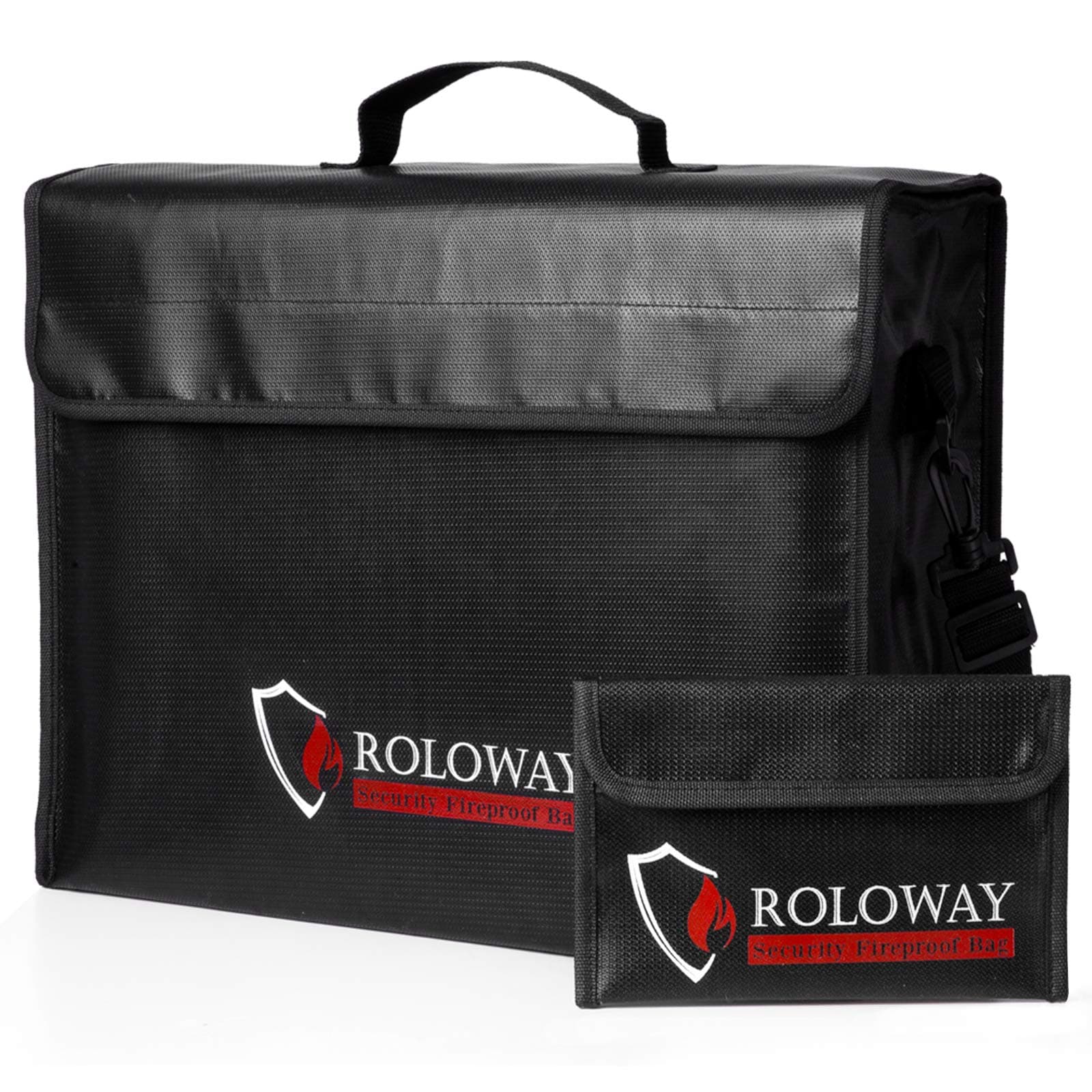 ROLOWAY Large Fireproof Bag, Fireproof Document Bags, Fireproof Money Bag, Water Resistant Fireproof Safe Bag