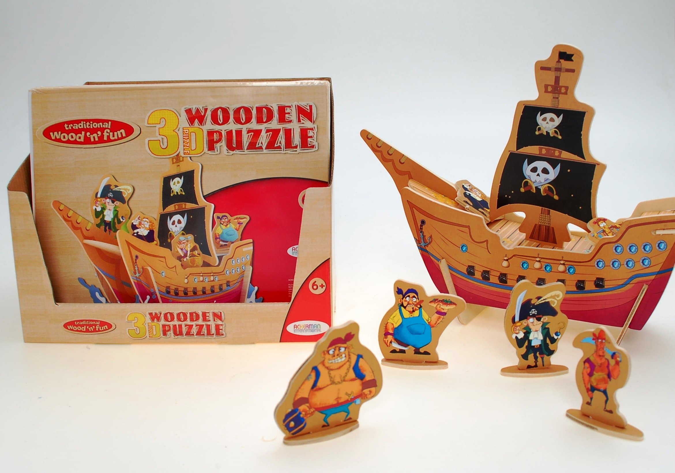 WOODEN 3D PIRATE PUZZLE!
