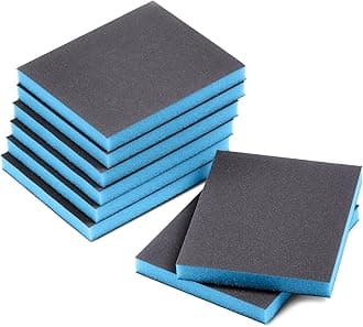 8Pcs 320 Grit Sanding Sponge, Jamiikury Sanding Blocks Washable and Reusable, Wet Dry Sandpaper Sponge for Wood Metal Furniture Paint and Drywall