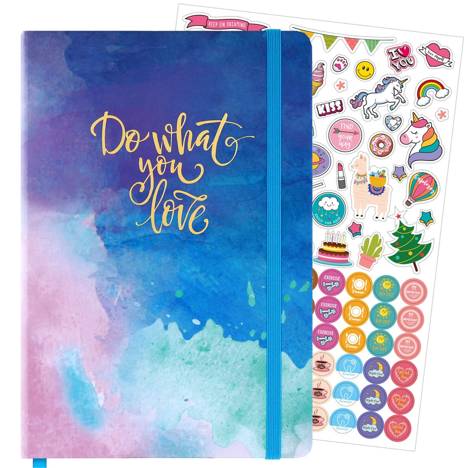 Lemome Dotted Bullet Notebook/Journal - Dot Grid Hardcover Notebook, Premium Thick Paper with Stickers and Page Quick Page Finder, 5.75" x 8.4"