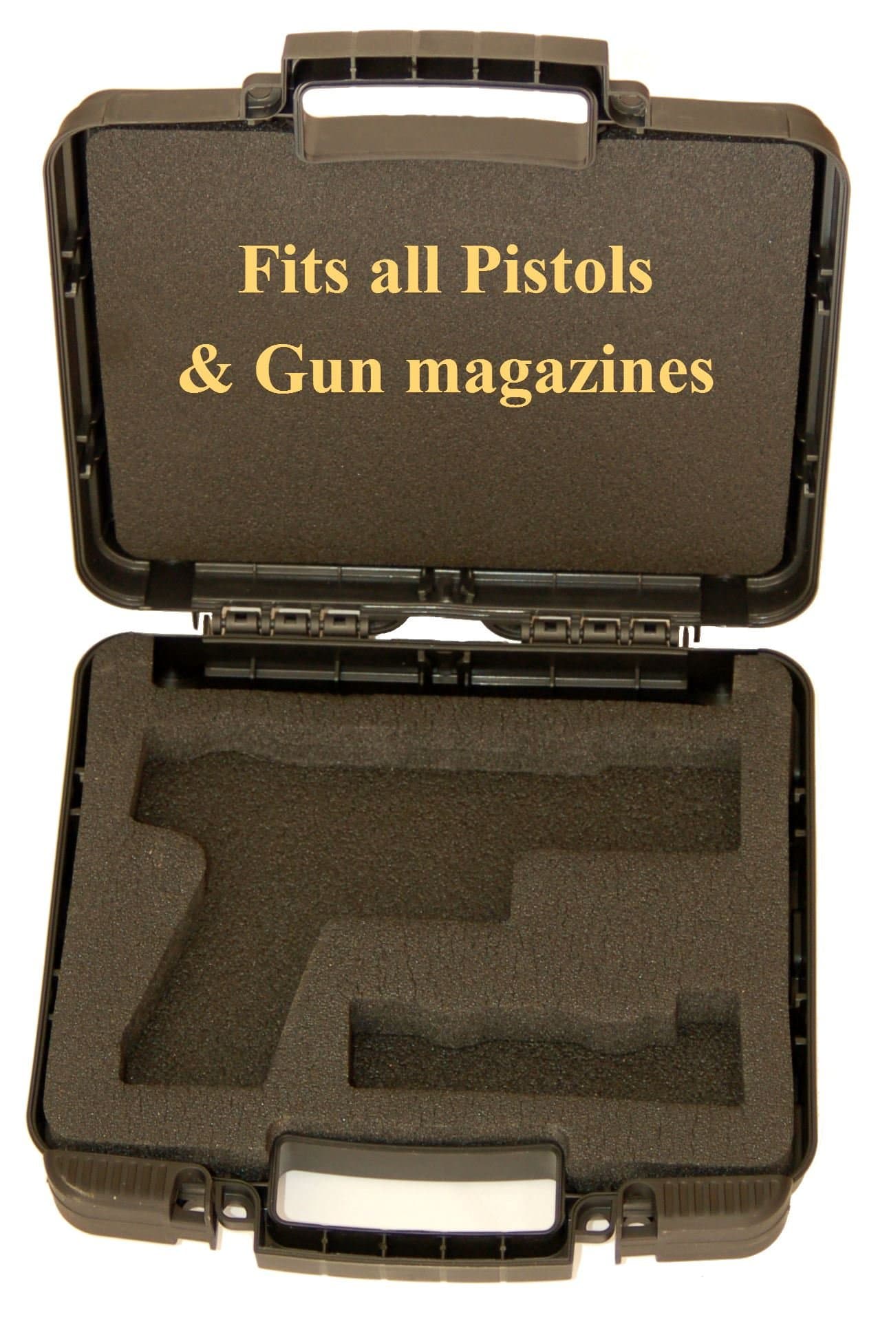 IMI Handgun Case for SIG SAUER, Black Plastic Hard Case with Zipper Closure, 2 Compartments, 445 grams