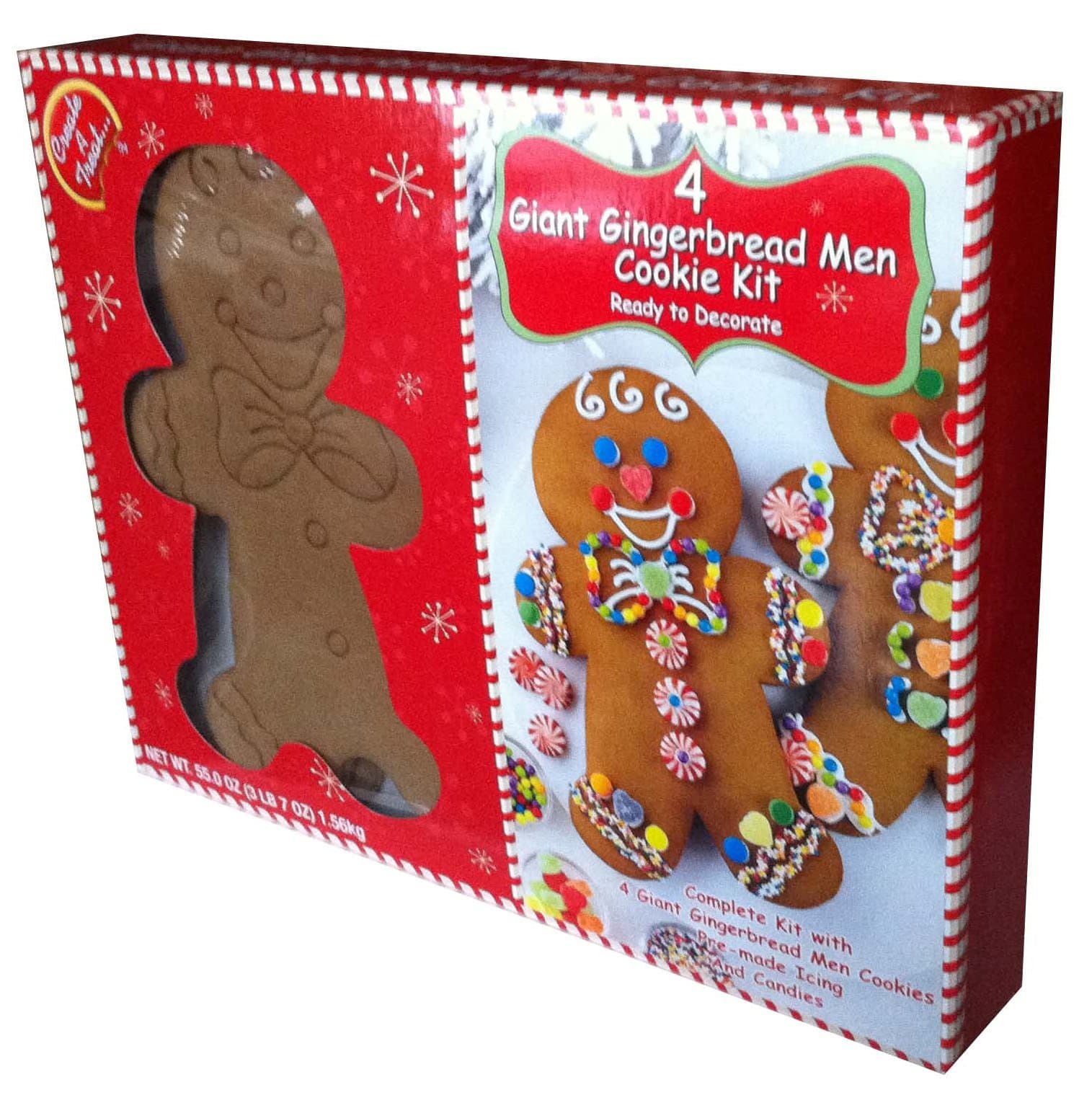Create A Treat 4 Giant Gingerbread Men Cookie Kit, Ready to Decorate