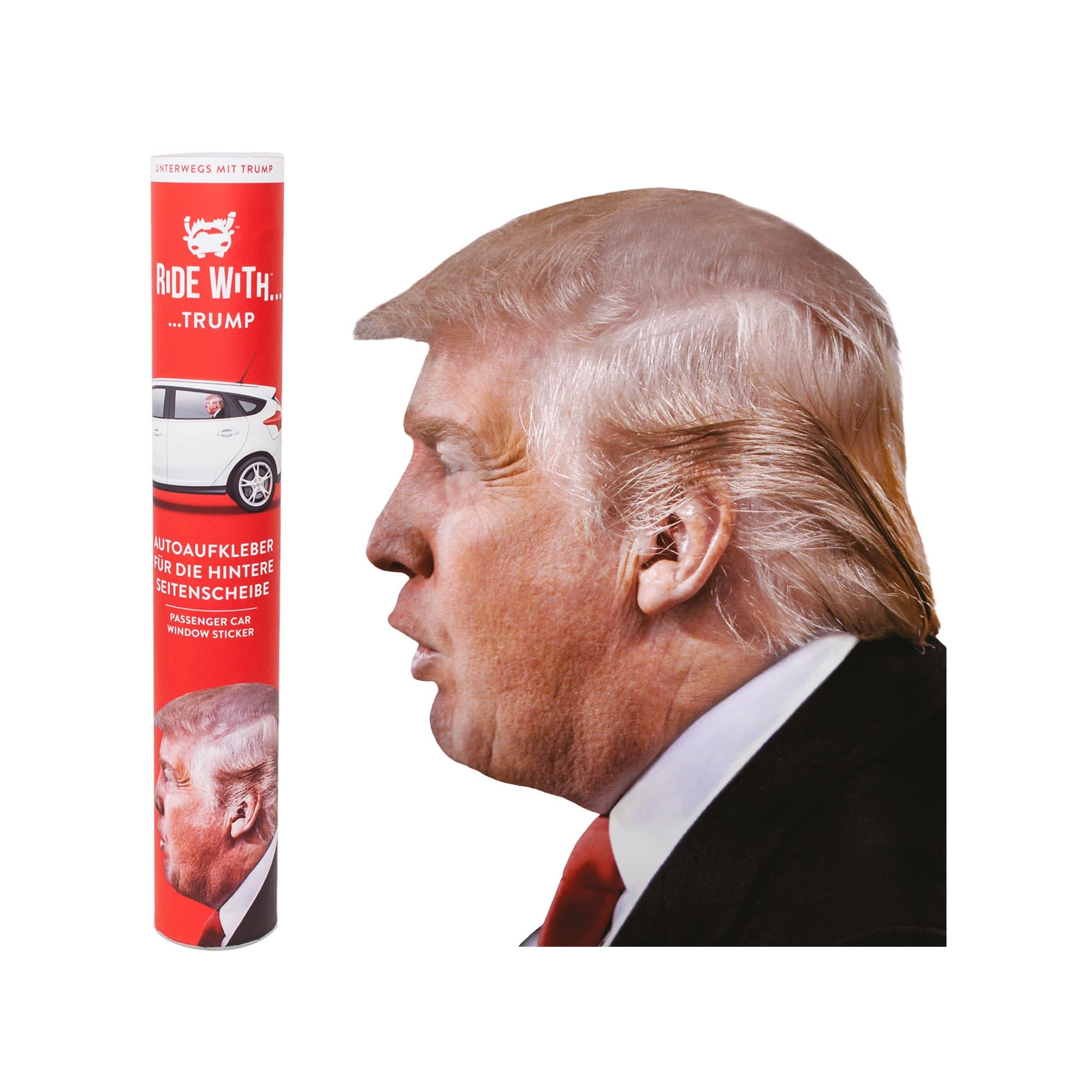 Ride with Trump, Car Window Cling (Left)