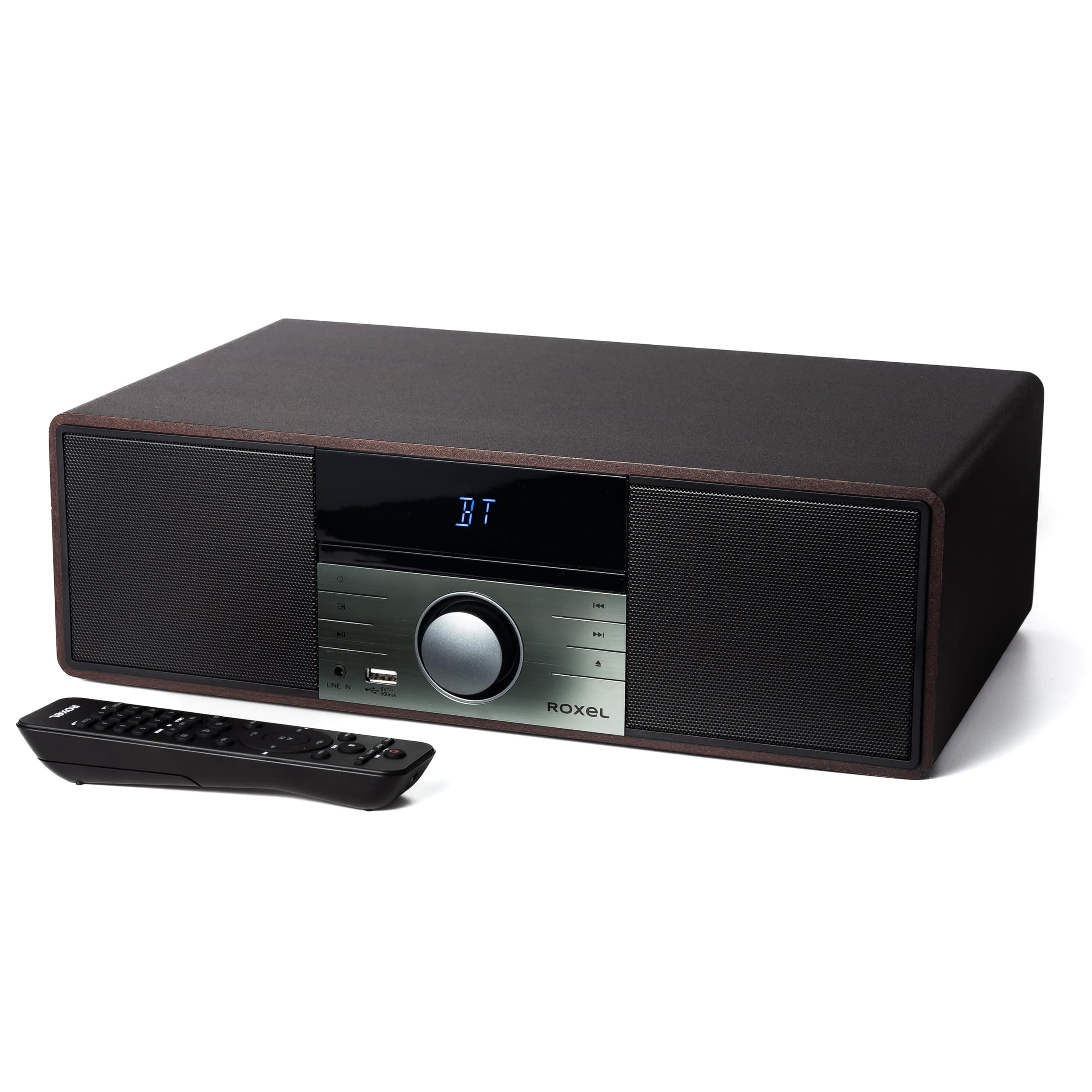 RCD 400 All In One Compact CD Player HI-FI System DAB/DAB+ Radio, CD/MP3 Player/USB PLAYBACK with Speakers, Bluetooth, FM & Digital Radio and White Led Display & Stylish Wooden Contour
