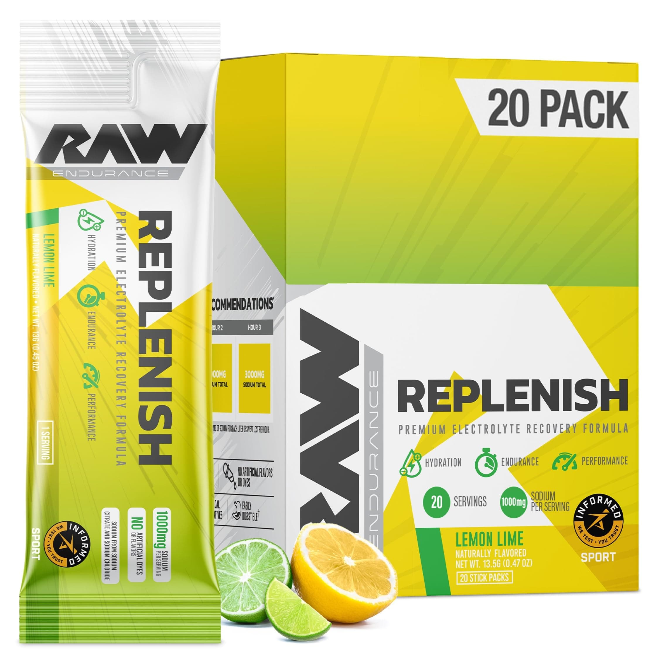 Replenish, Lemon Lime - 20 Stick Packs