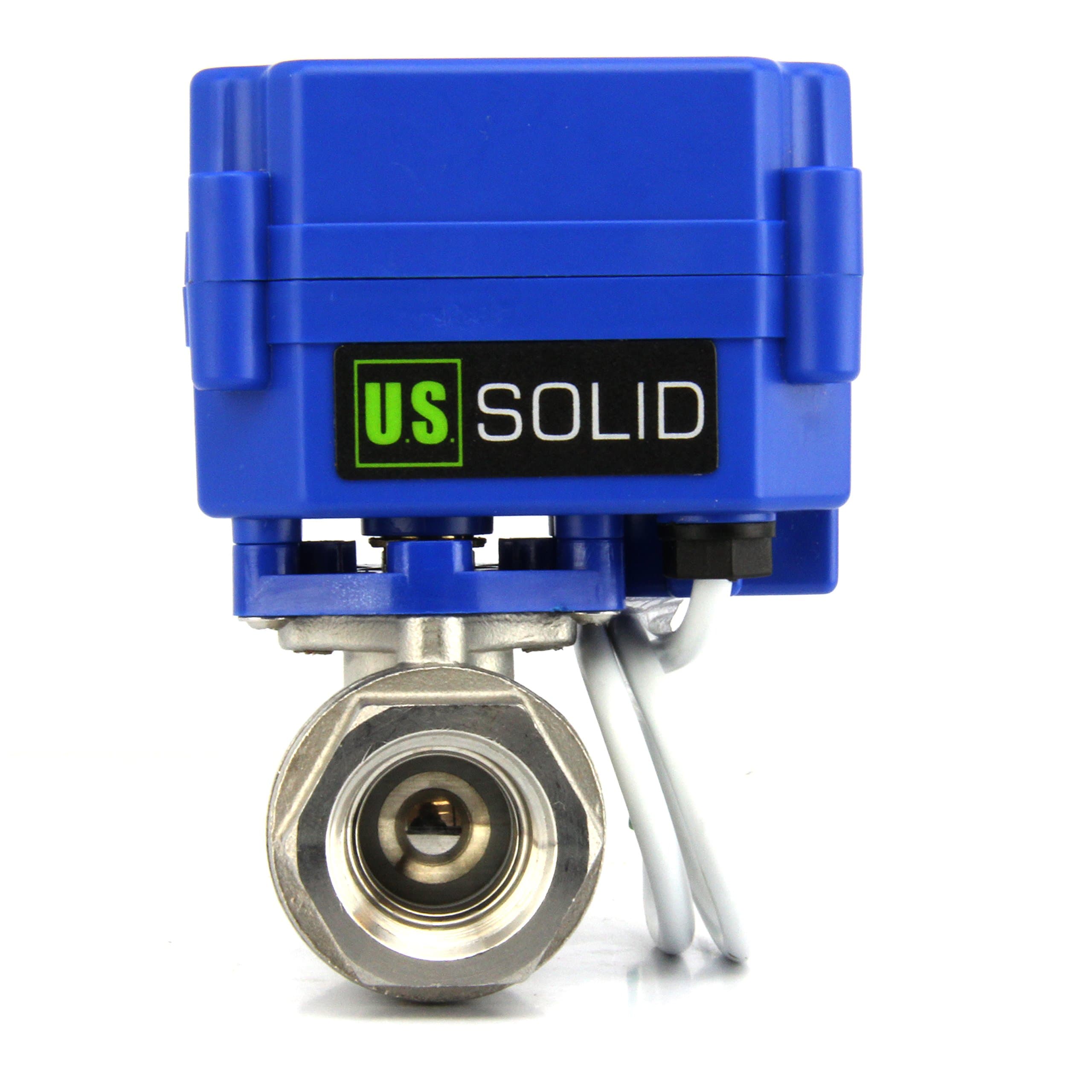 U.S. Solid Motorized Ball Valve- 1/4" Stainless Steel Ball Valve with Full Port, 9-24V DC and 2 Wire Reverse Polarity