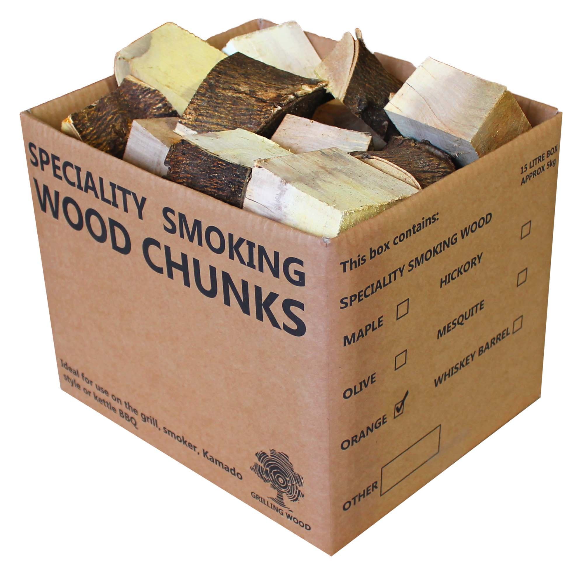 BBQ Smoking Orange Wood Chunks - 5 kg Box