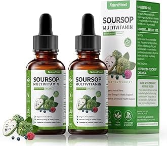 Guanábana Soursop Bitters Liquid Drops with Vitamin C, D3, B6, Soursop Fruit & Leaf Extract + 10 Bitters Botanicals for Immune Support Digestive Health Antioxidant Boost丨Non-GMO Vegan 120mL/4 Fl Oz
