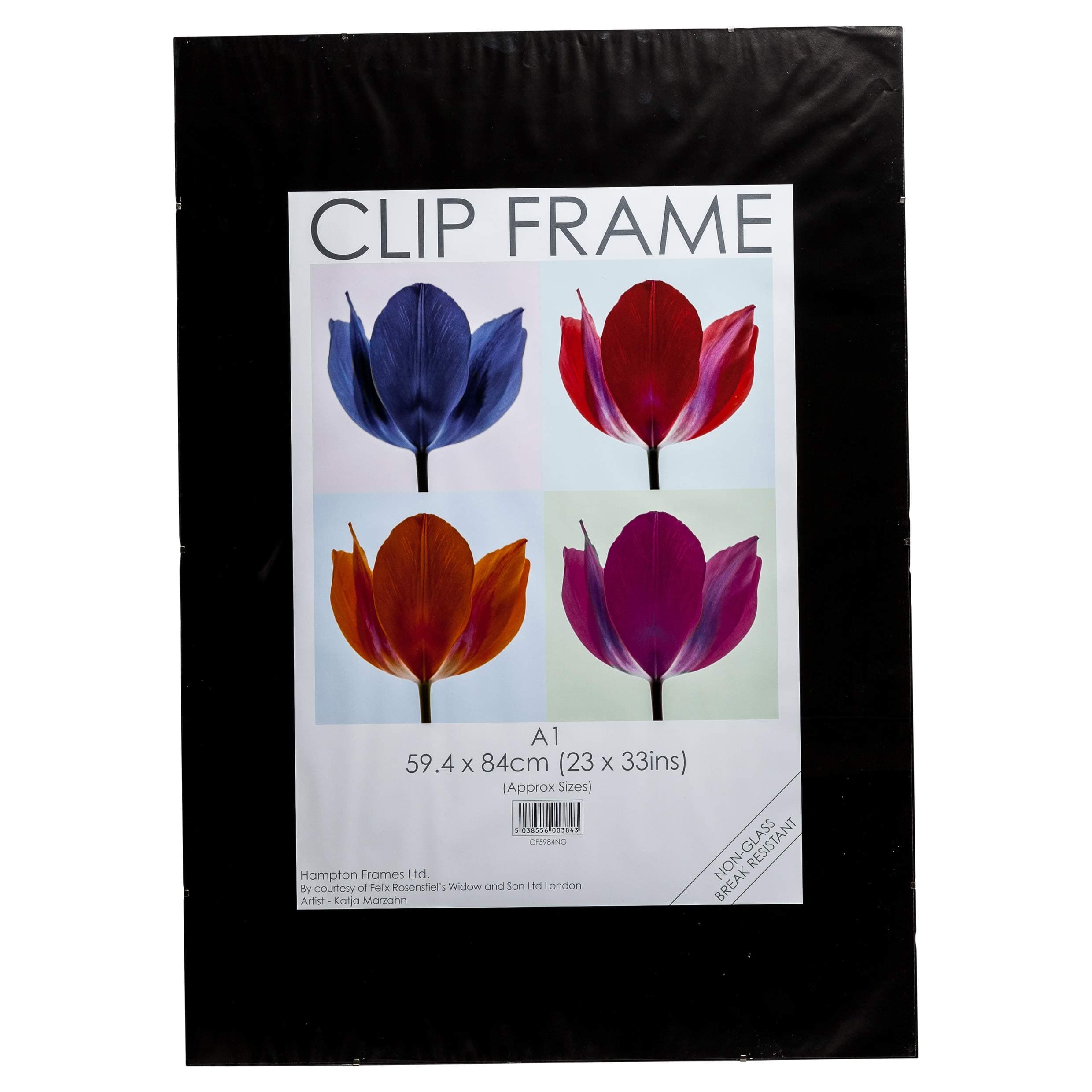 Hampton Frames CLIP Photo Poster Display Clip Frame Perspex Acrylic (Non Glass) A1 (59x84cm) CF5984NG