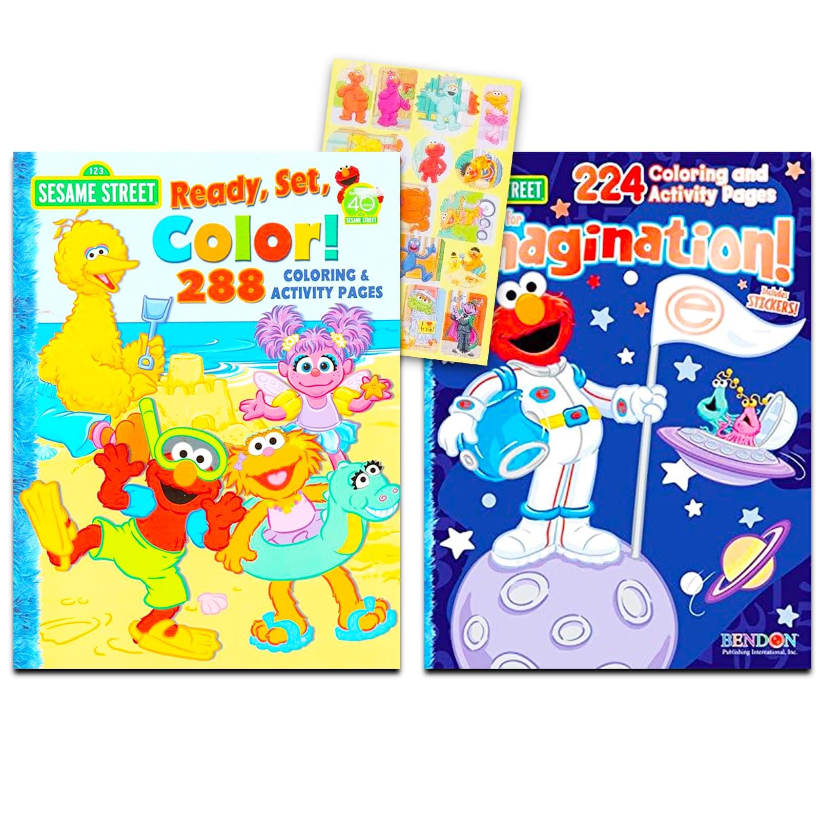 Sesame Street Elmo Coloring Book Super Set Bundle with 2 Sesame Street Books and Stickers ~ Over 500 Pages Featuring Elmo, Cookie Monster, Big Bird and More!