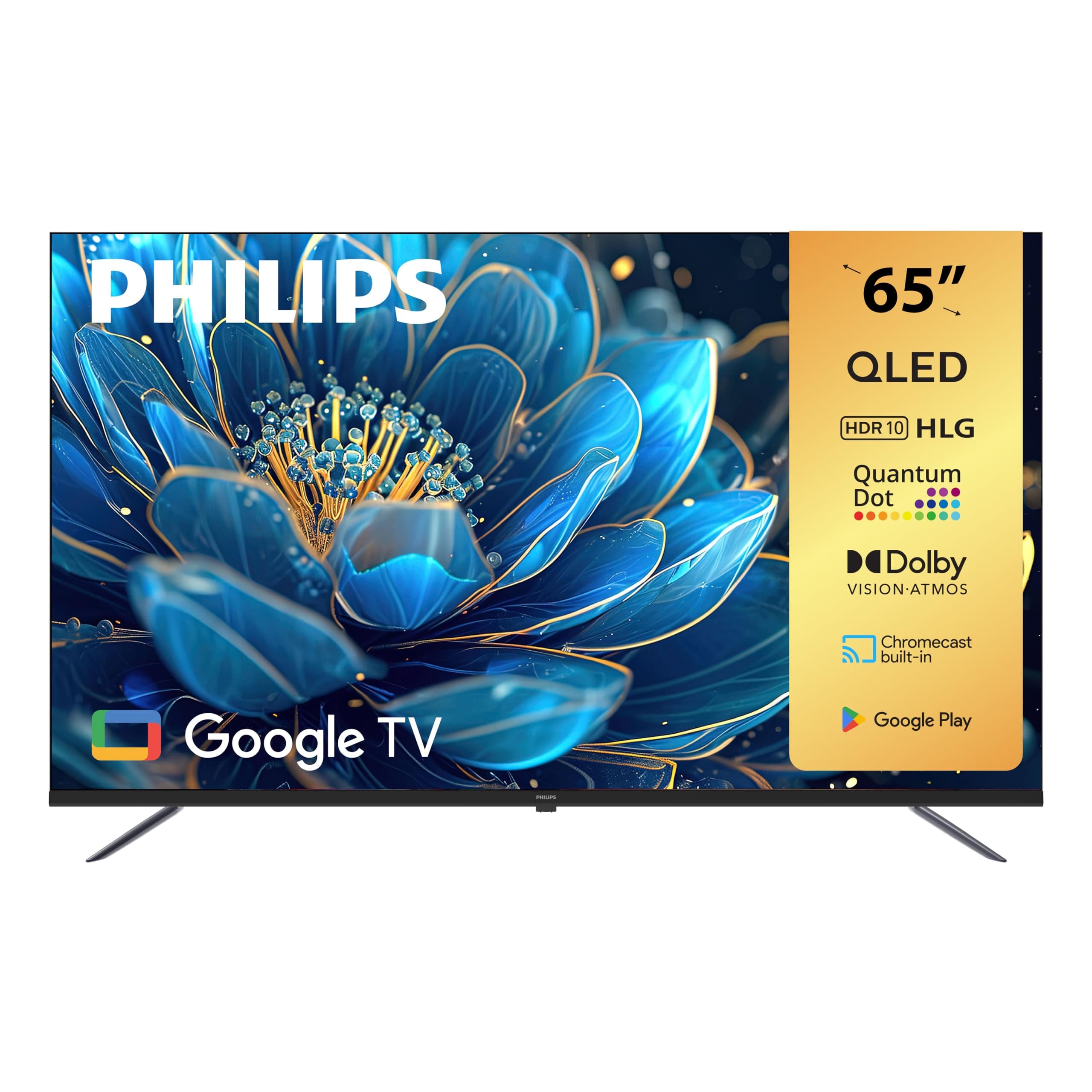 PHILIPS (FLAGSHIP MODEL) 65 INCH PREMIUM QLED GOOGLE SMART TV | WORLDWIDE WARRANTY | DOLBY VISION & ATMOS | ADVANCED IMAGE PROCESSOR | QLED GOOGLE SMART TV WITH ULTRA -ADVANCED FEATURES