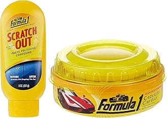 Formula 1 615026 Carnauba Paste Wax (230 g)+Formula 1 613191-E Scratch Out Heavy Duty Paste (227 g)- (Only for Minor Scratches)