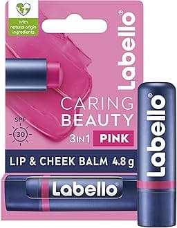 LABELLO Lip Caring Beauty Pink Color Lip and Cheek Balm SPF 30 Moisturising Tint with Sun Protection, 4.8g