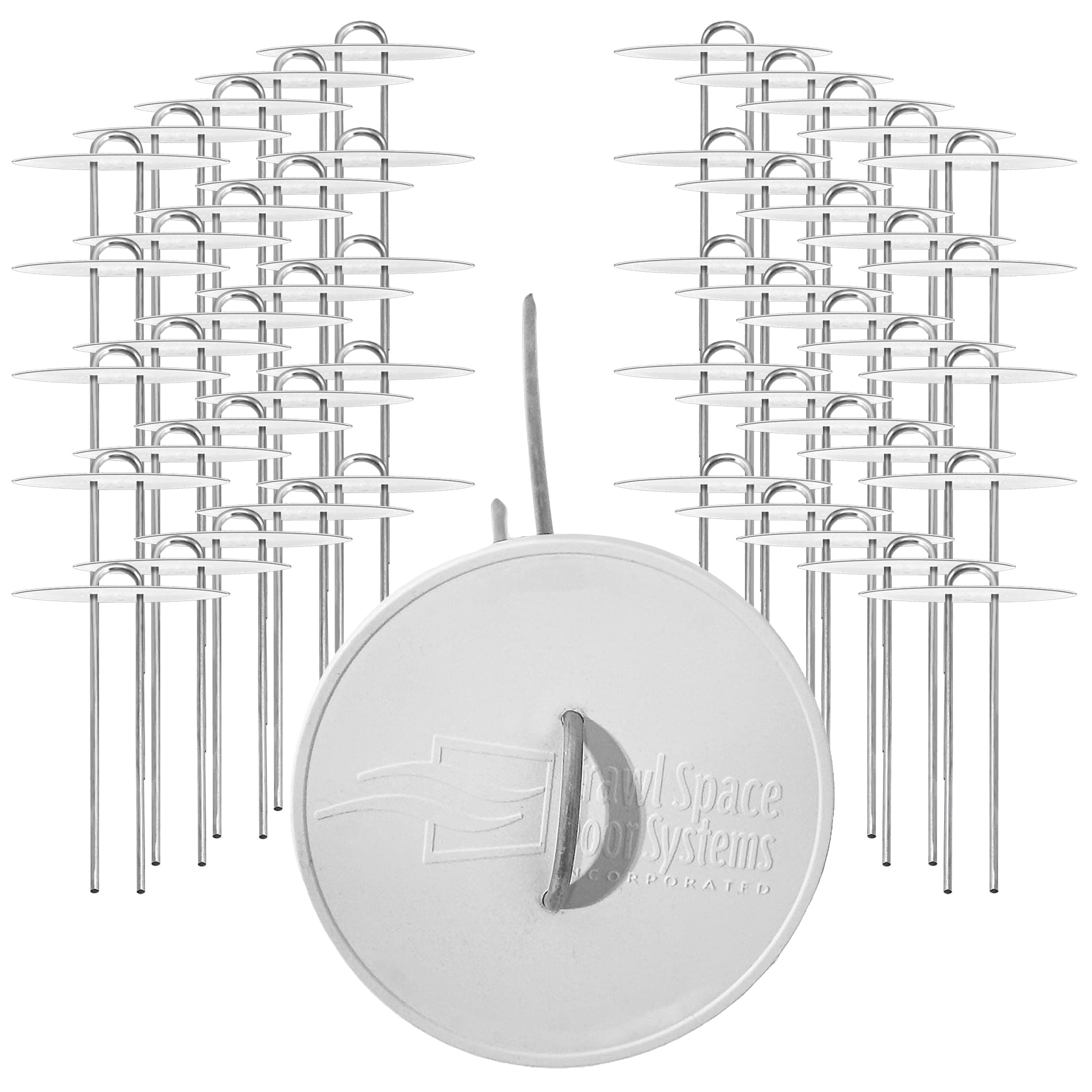 Crawl Space Capped Vapor Barrier Stakes - White (50 count)