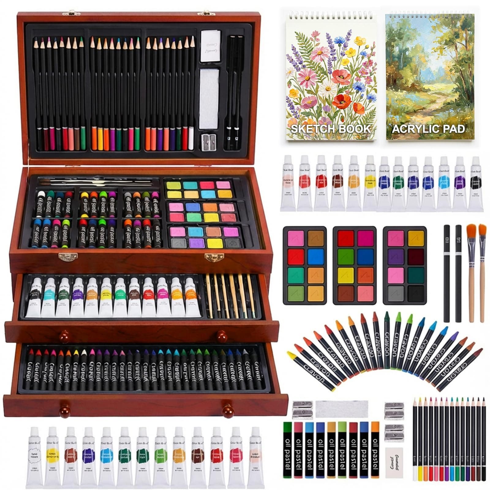 157 Piece Professional Acrylic Paint Kit
