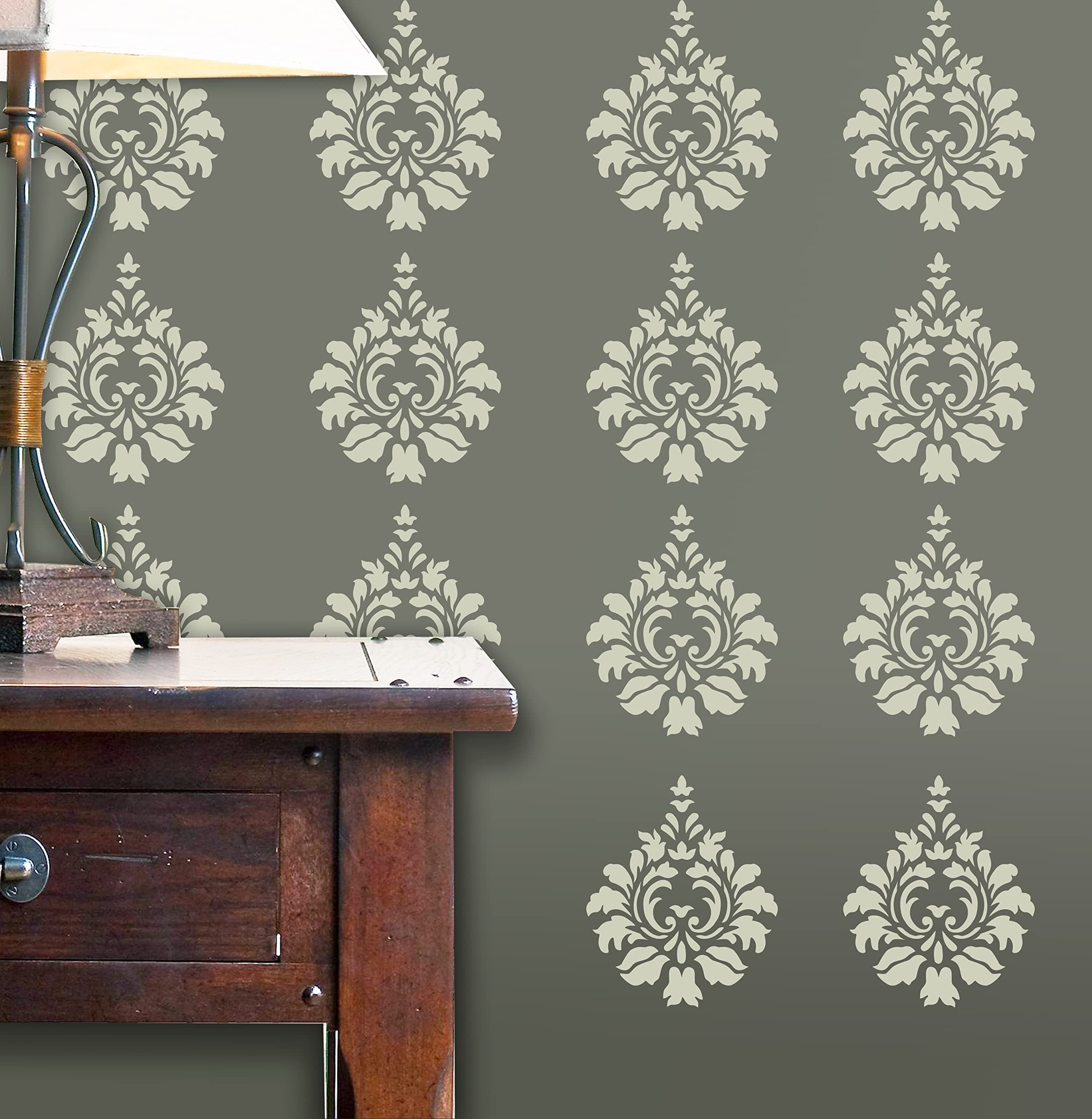 Arhat Stencils Glossy PVC Damask Wall Stencils ASR-E94