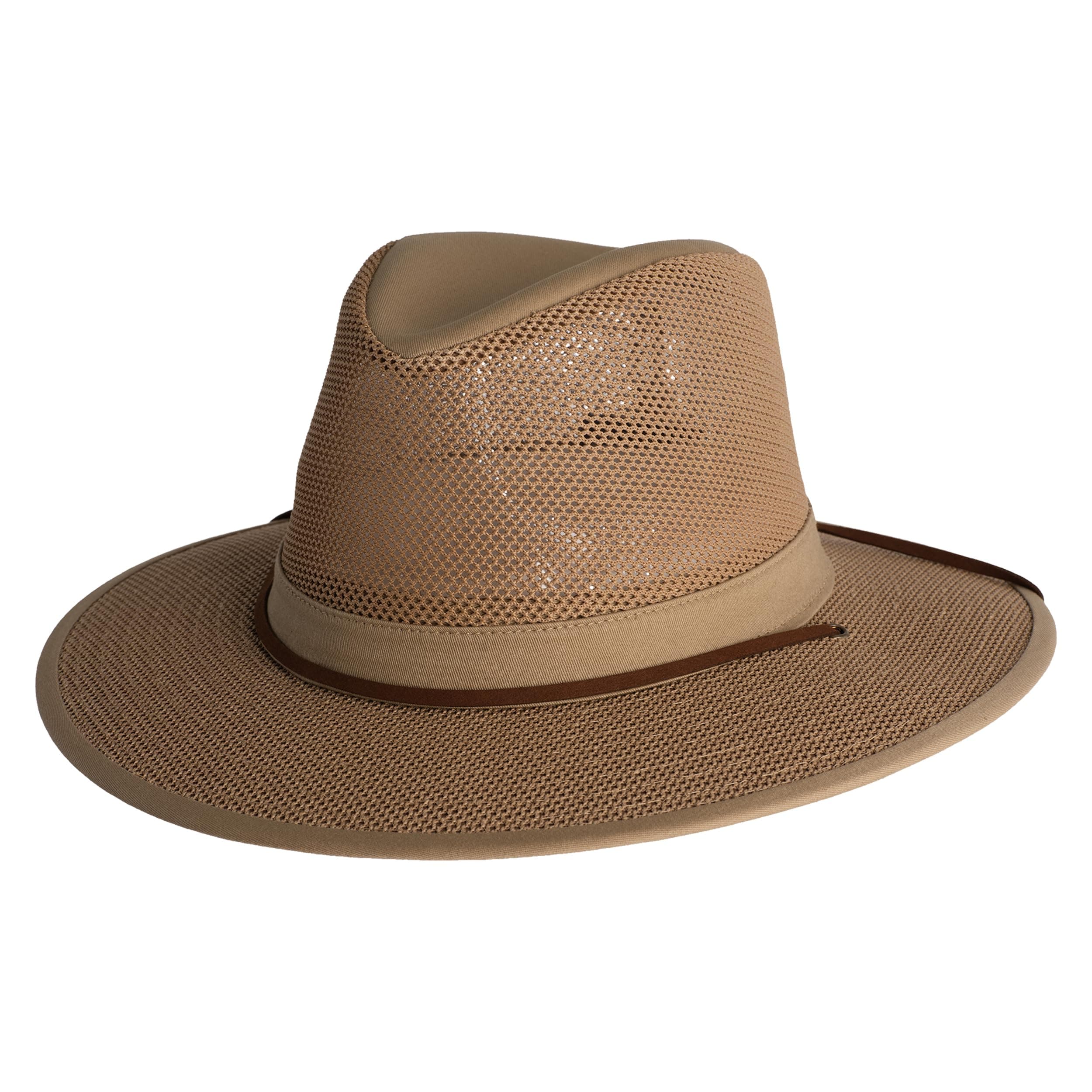Henschel Hats Original Aussie Breezer - Wide-Brim Sun Hat for Men with Adjustable Chin Cord | Perfect Men's Summer Hat