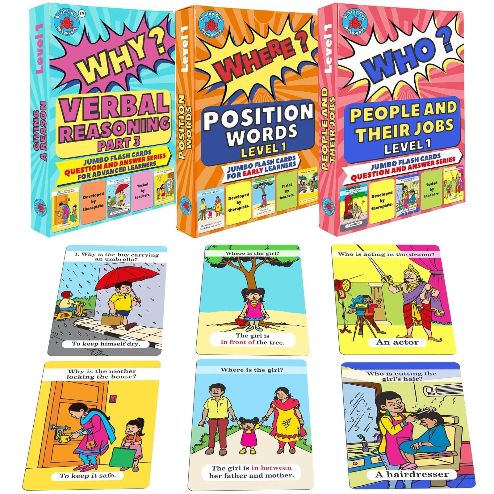 Wh Questions | 90 Ask and Answer Cards | Answer Why? (Audio-Enabled Deck) Where? (Audio-Enabled Deck) and Who? Questions | English for Kids | Special Needs Kids