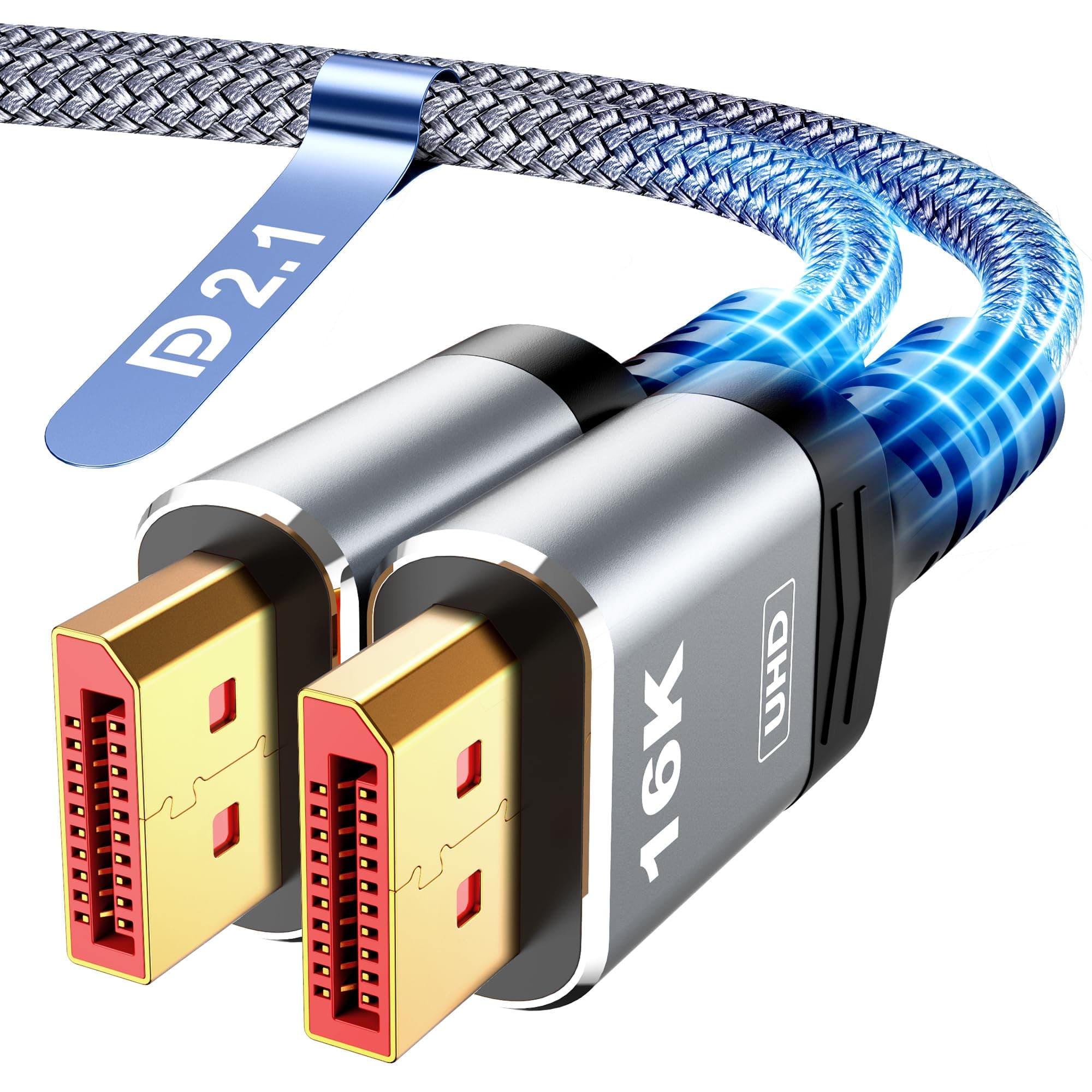 Highwings16K Displayport Cable 2.1, DP 2.1 Cable 6FT [16K@60Hz, 8K@120Hz, 4K@240Hz 165Hz 144Hz] Support 54Gbps, HDCP DSC 1.2a, HDR10 FreeSync G-Sync for 3090 Graphics PC
