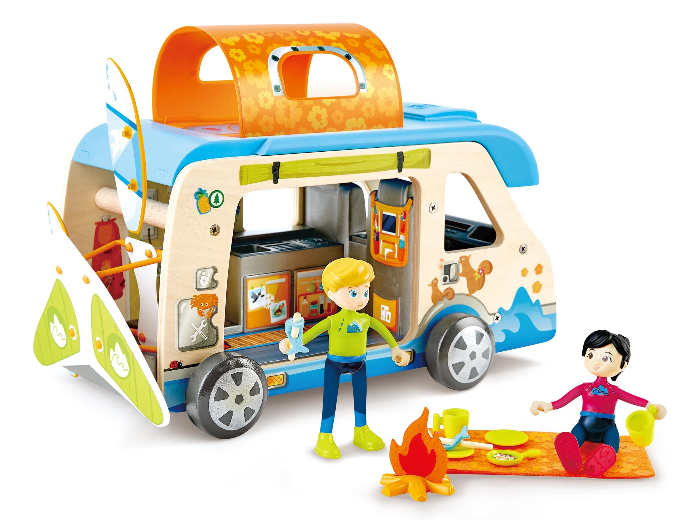 Hape Adventure Van - Complete Dolls Mini Van with Accessories