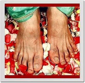 Urban Classy - Guruji Charan Swaroop Photo Frame with Front Glass - D05 (White, 9 X 9 Inch)