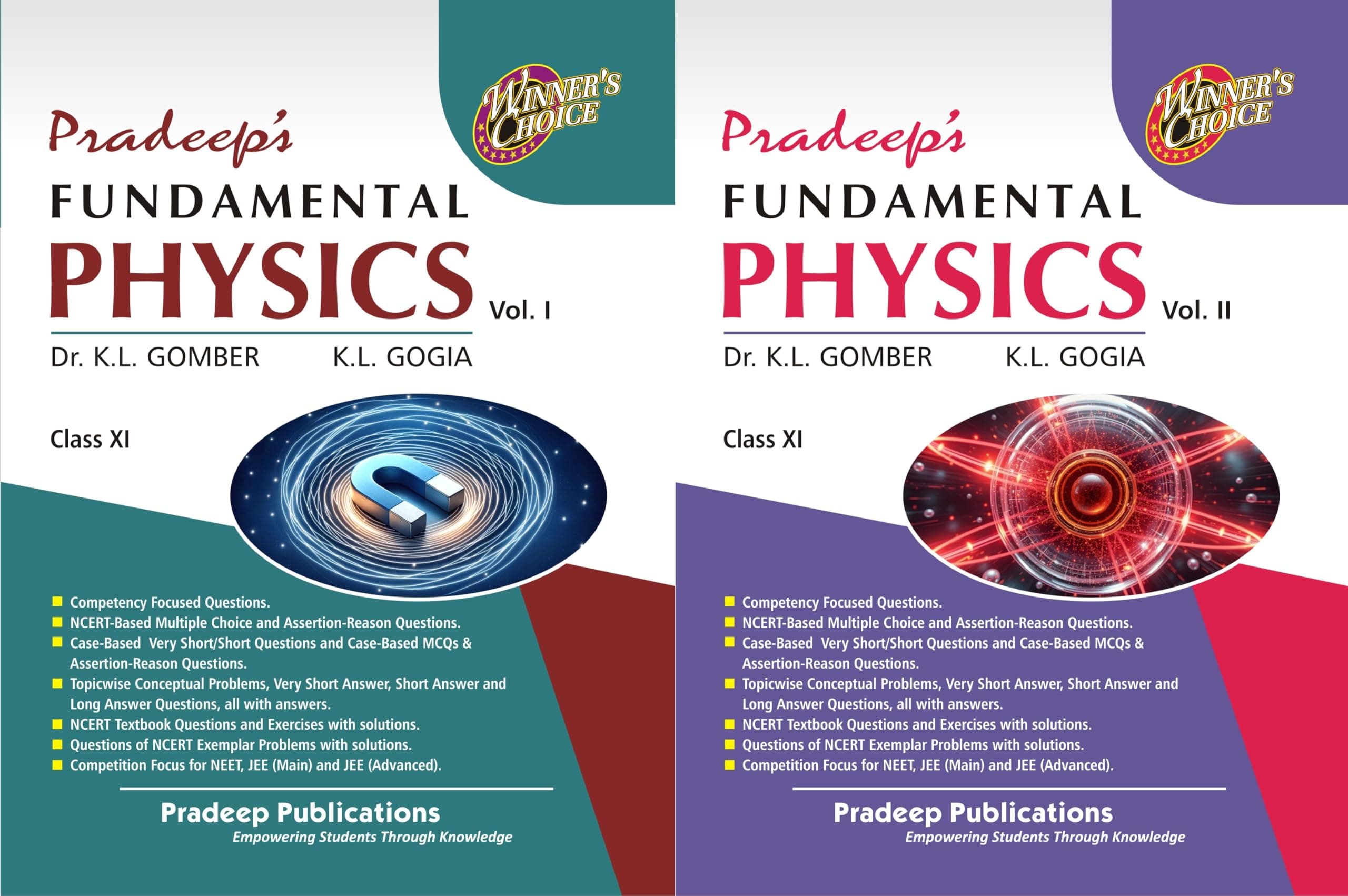 Pradeep's Fundamental Physics for Class 11 (Vol. 1 & 2) Examination 2025-26