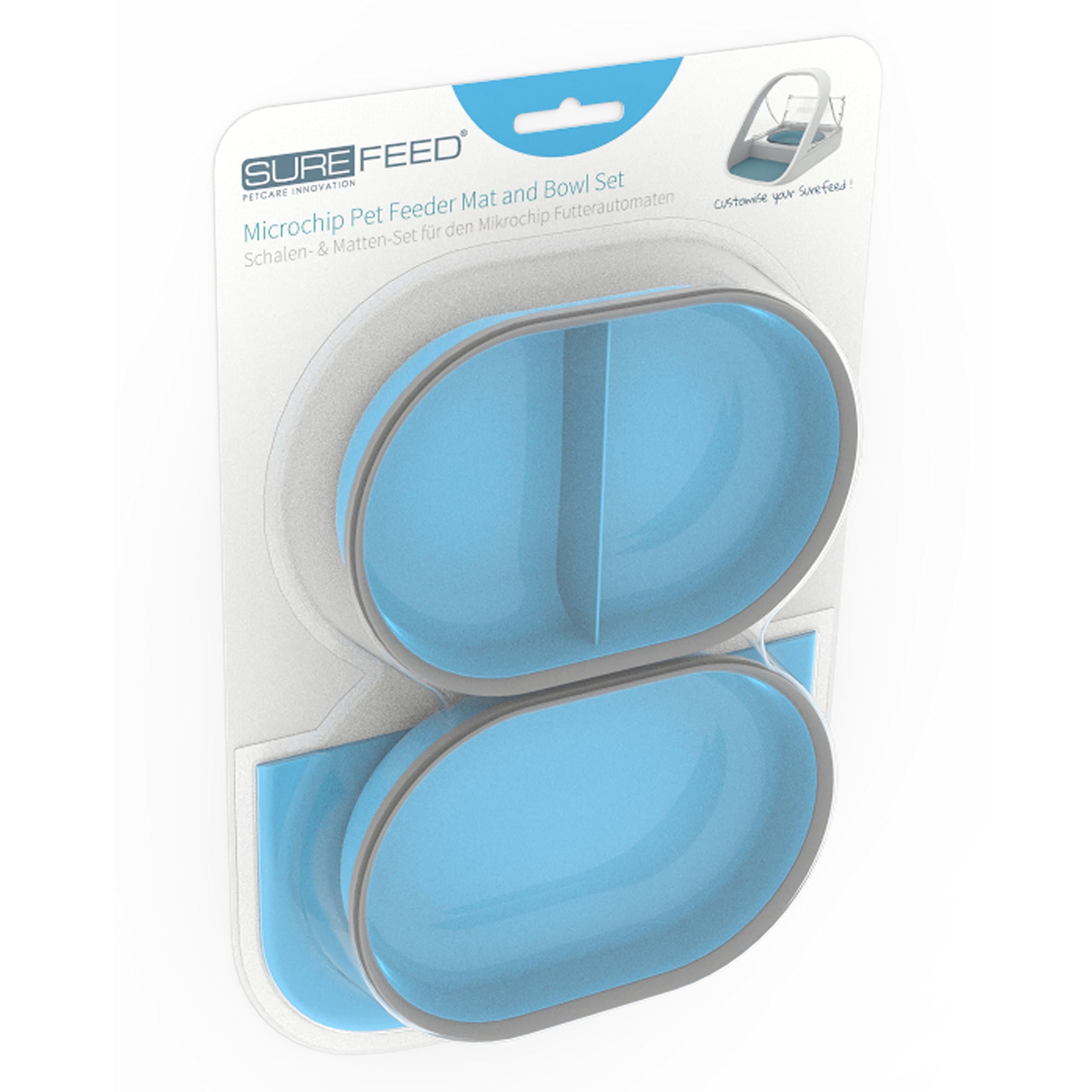 Surefeeder Microtip Mat & Bowl Set, Blue