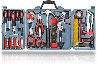 71pc Home & Office DIY Tool Kit Set. Complete Household Tool Box with Essential Hand Tools Included for Basic General Repairs & Maintenance